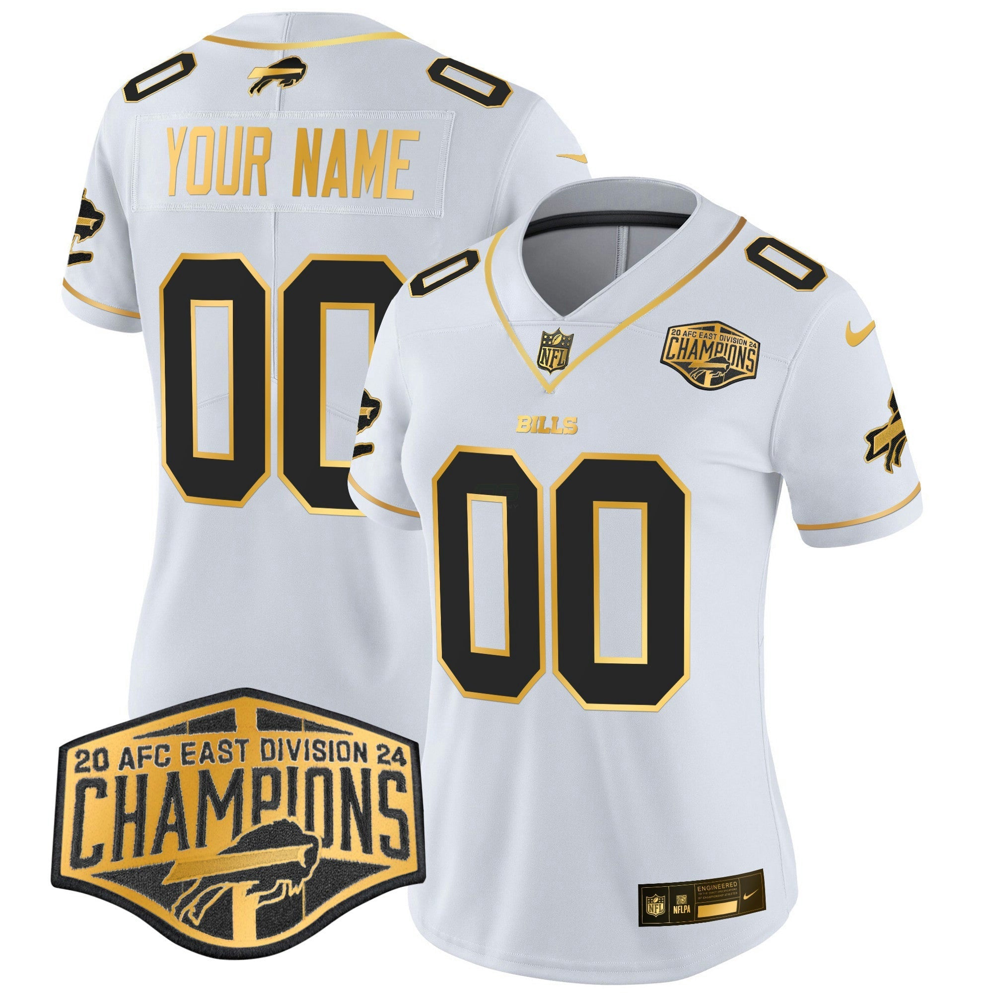Camisa NFL 2024 AFC East Division Champions Dourada Vapor Limited Jersey
