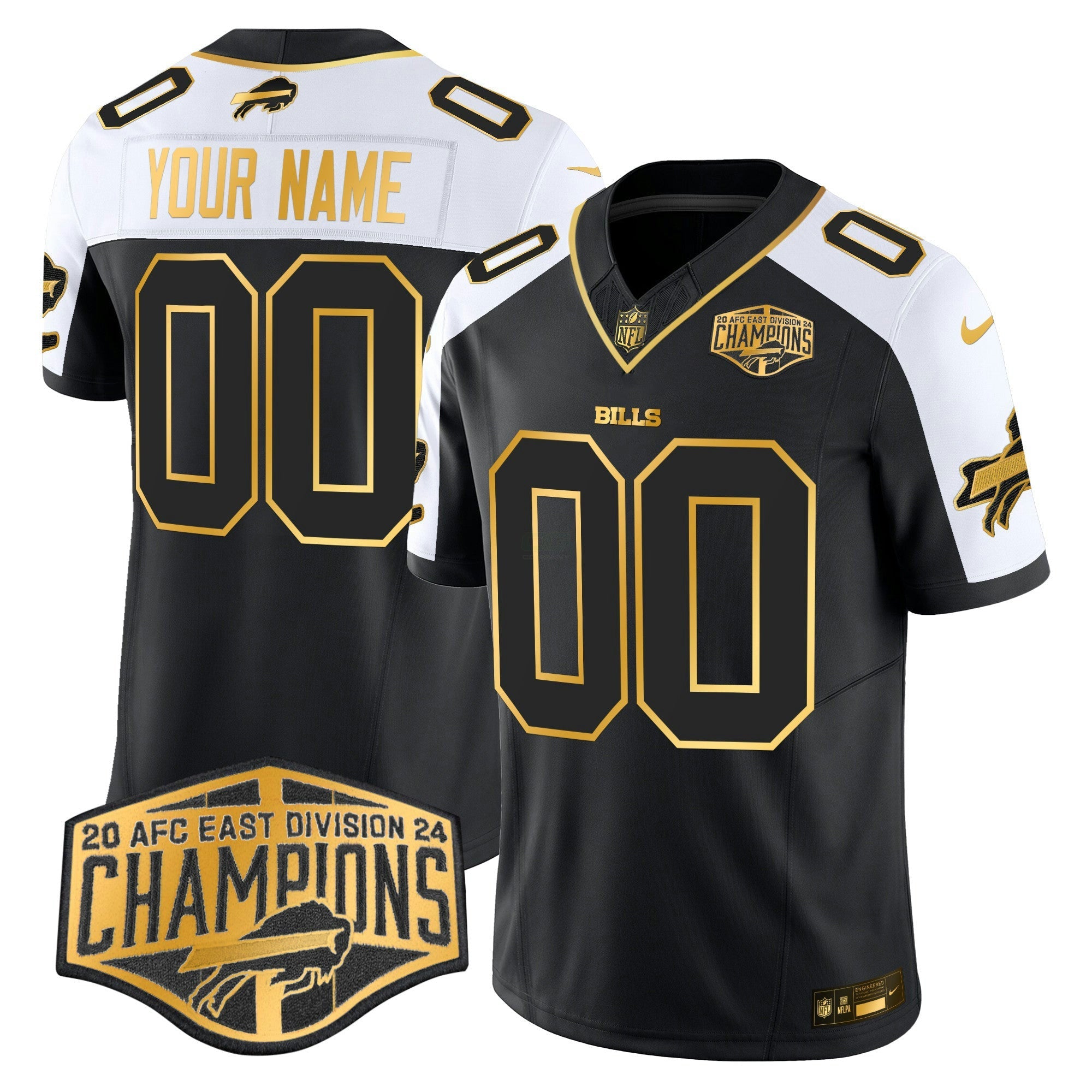 Camisa NFL 2024 AFC East Division Champions Dourada Vapor Limited Jersey