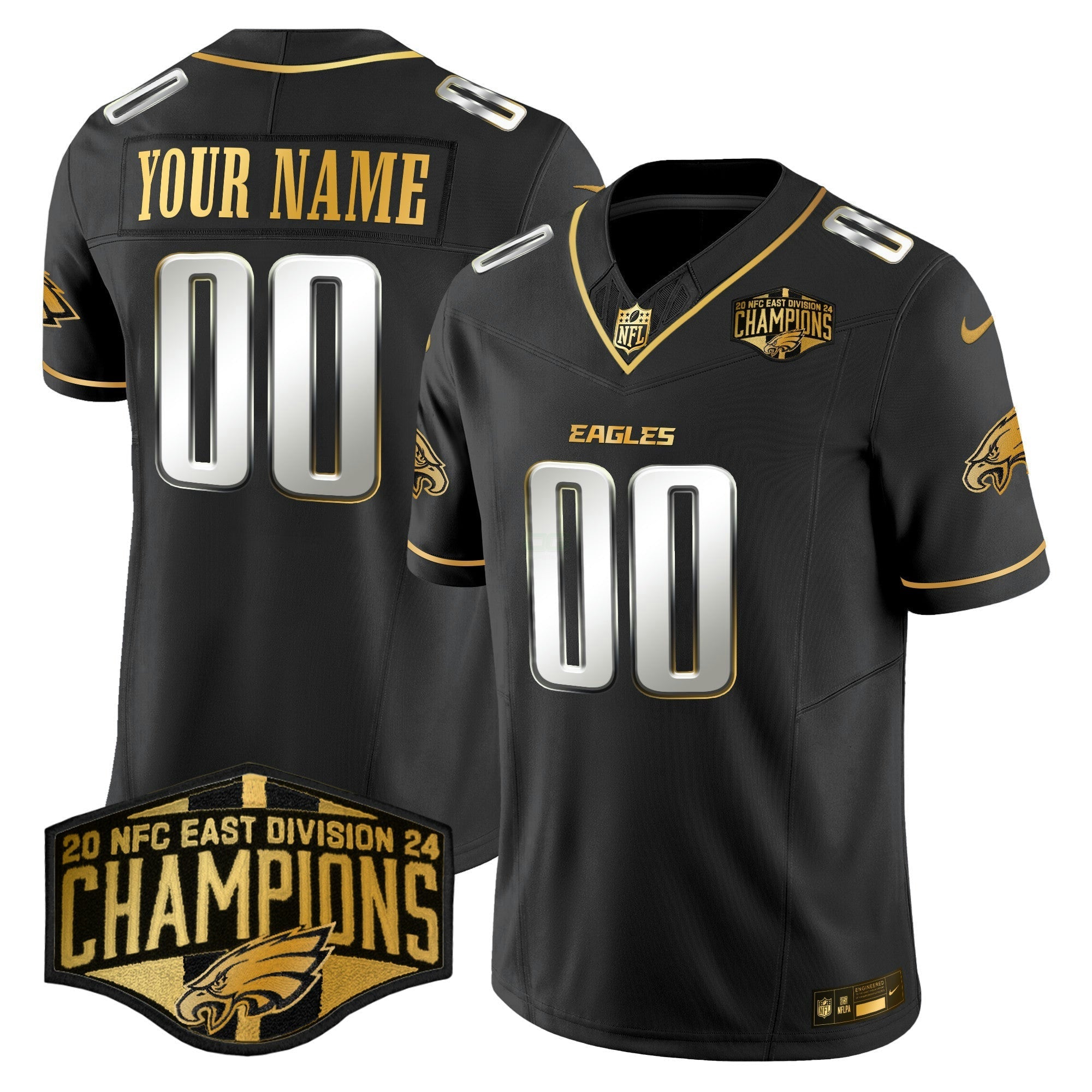 Camisa NFL 2024 NFC East Division Champions Dourada Vapor Limited Jersey