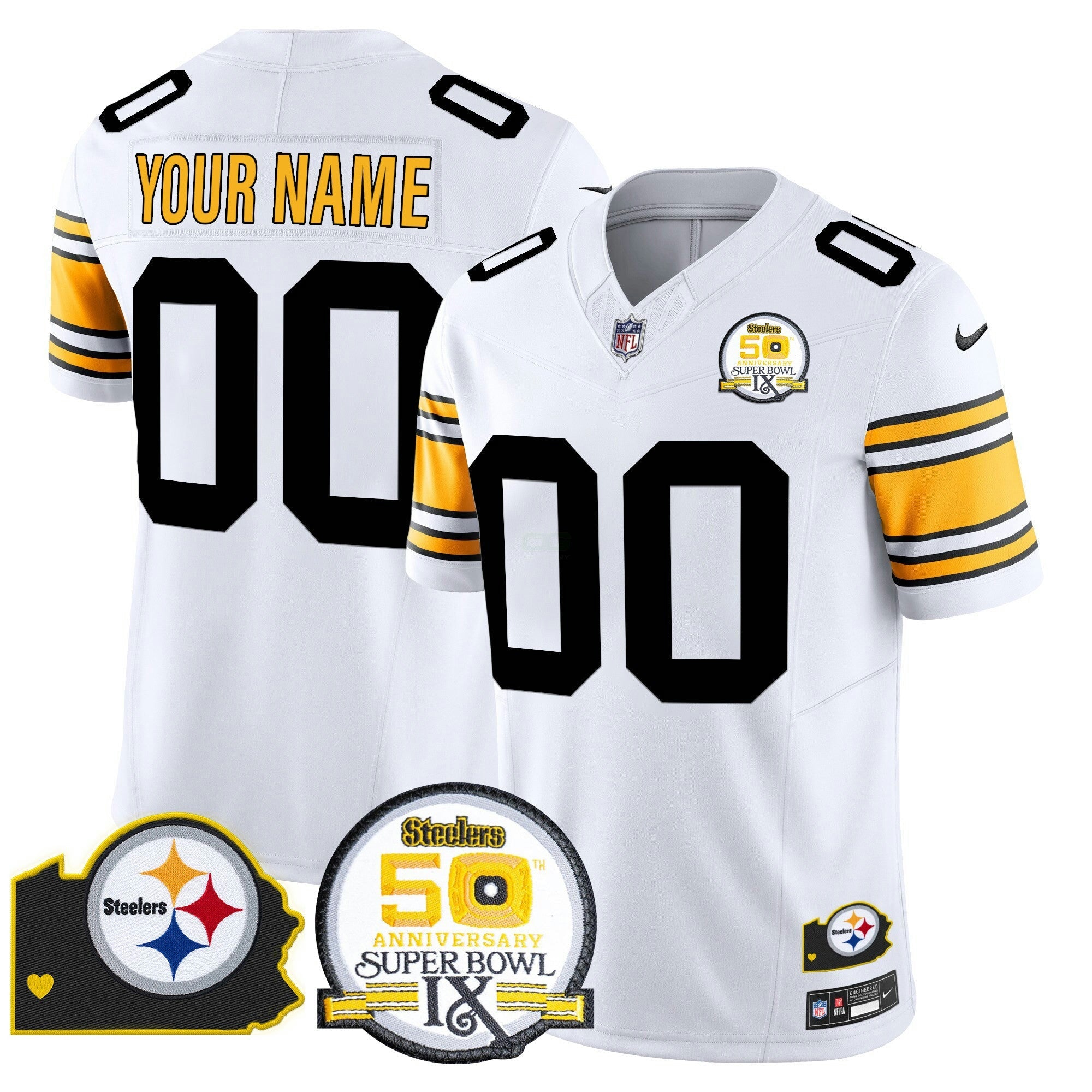 Camisa NFL 50th Anniversary Of Super Bowl IX & Map Patch Vapor Limited Jersey
