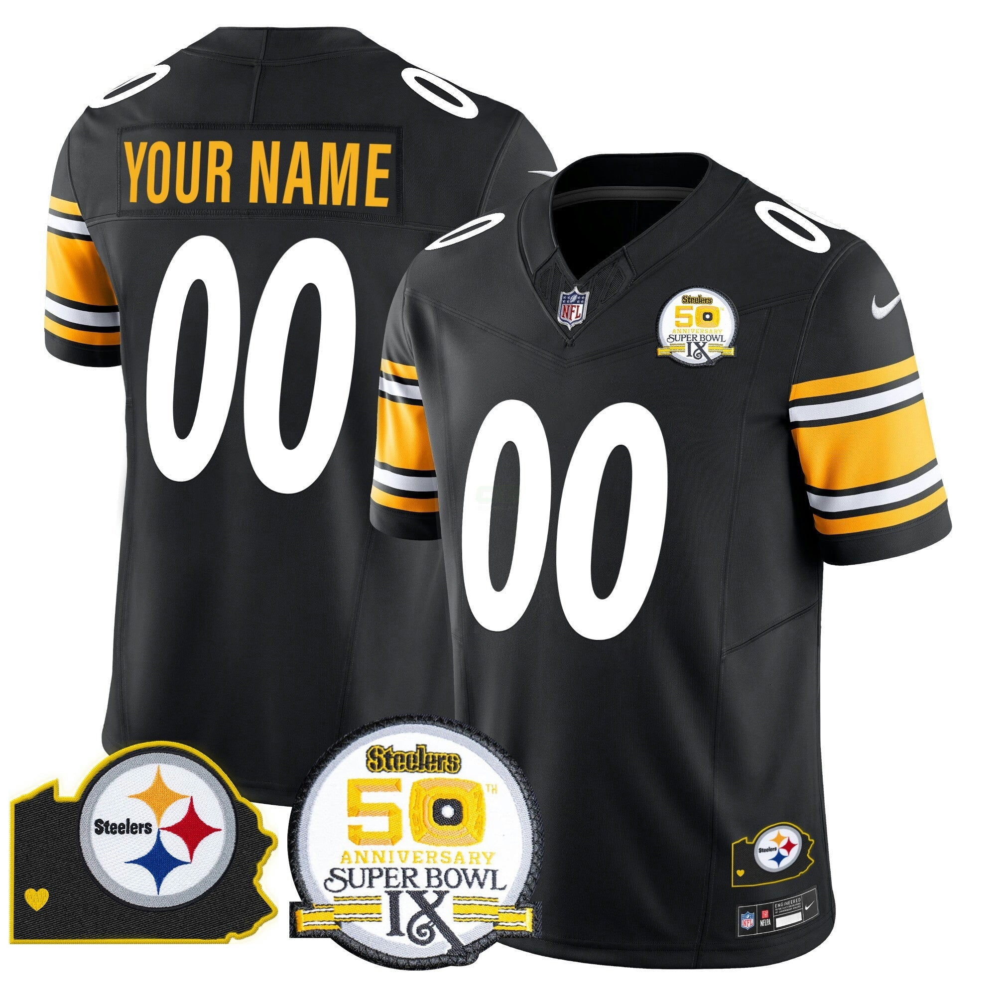 Camisa NFL 50th Anniversary Of Super Bowl IX & Map Patch Vapor Limited Jersey