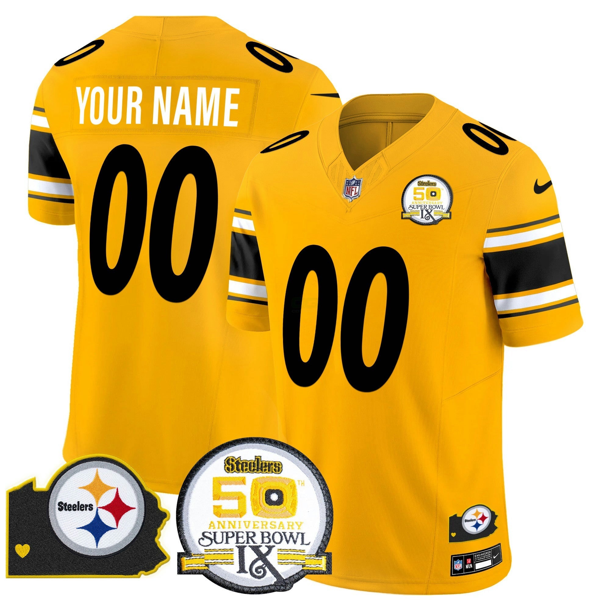 Camisa NFL 50th Anniversary Of Super Bowl IX & Map Patch Vapor Limited Jersey