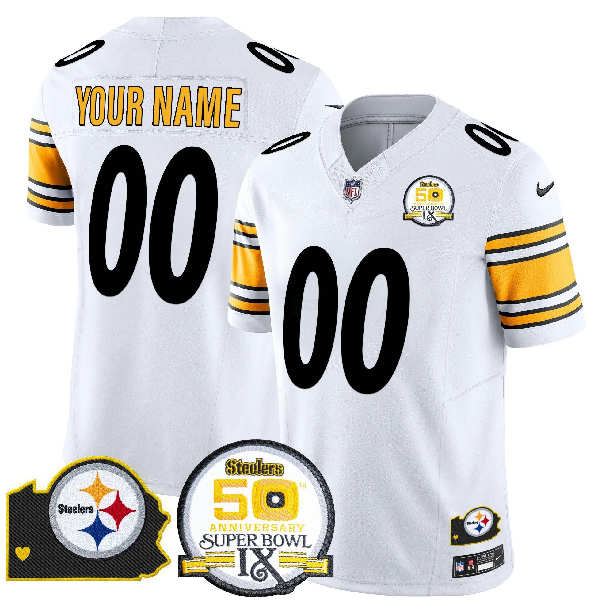 Camisa NFL 50th Anniversary Of Super Bowl IX & Map Patch Vapor Limited Jersey