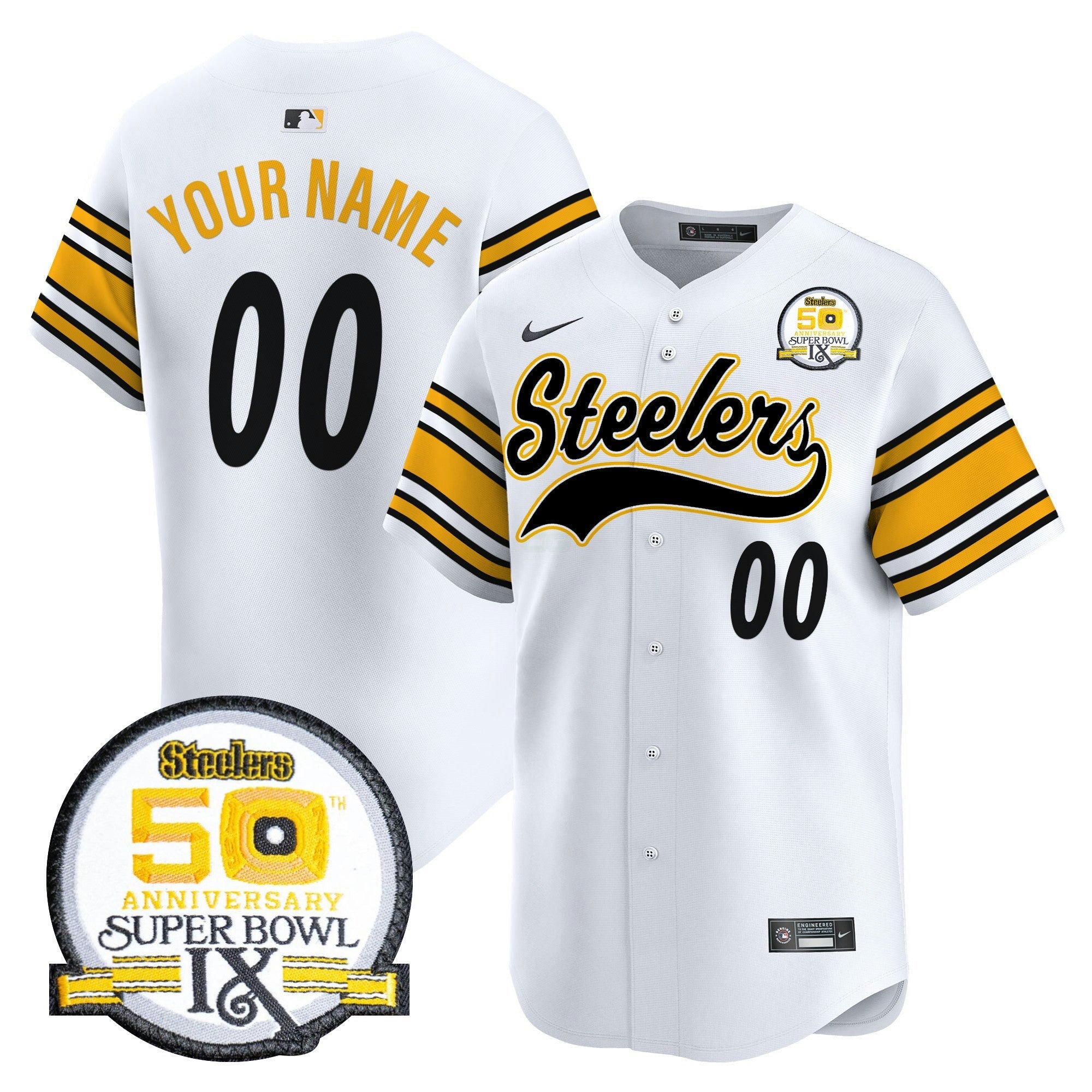 Camisa NFL 50th Anniversary Of Super Bowl IX Patch Vapor Premier Jersey