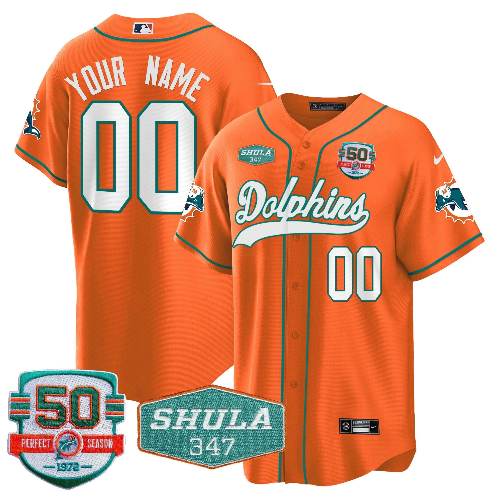 Camisa NFL 50th & Don Shula 347 Memorial Patch Jersey