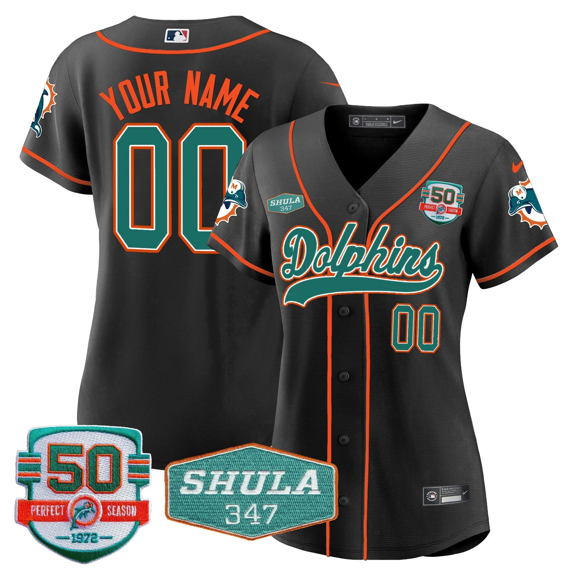 Camisa NFL 50th & Don Shula 347 Memorial Patch Jersey