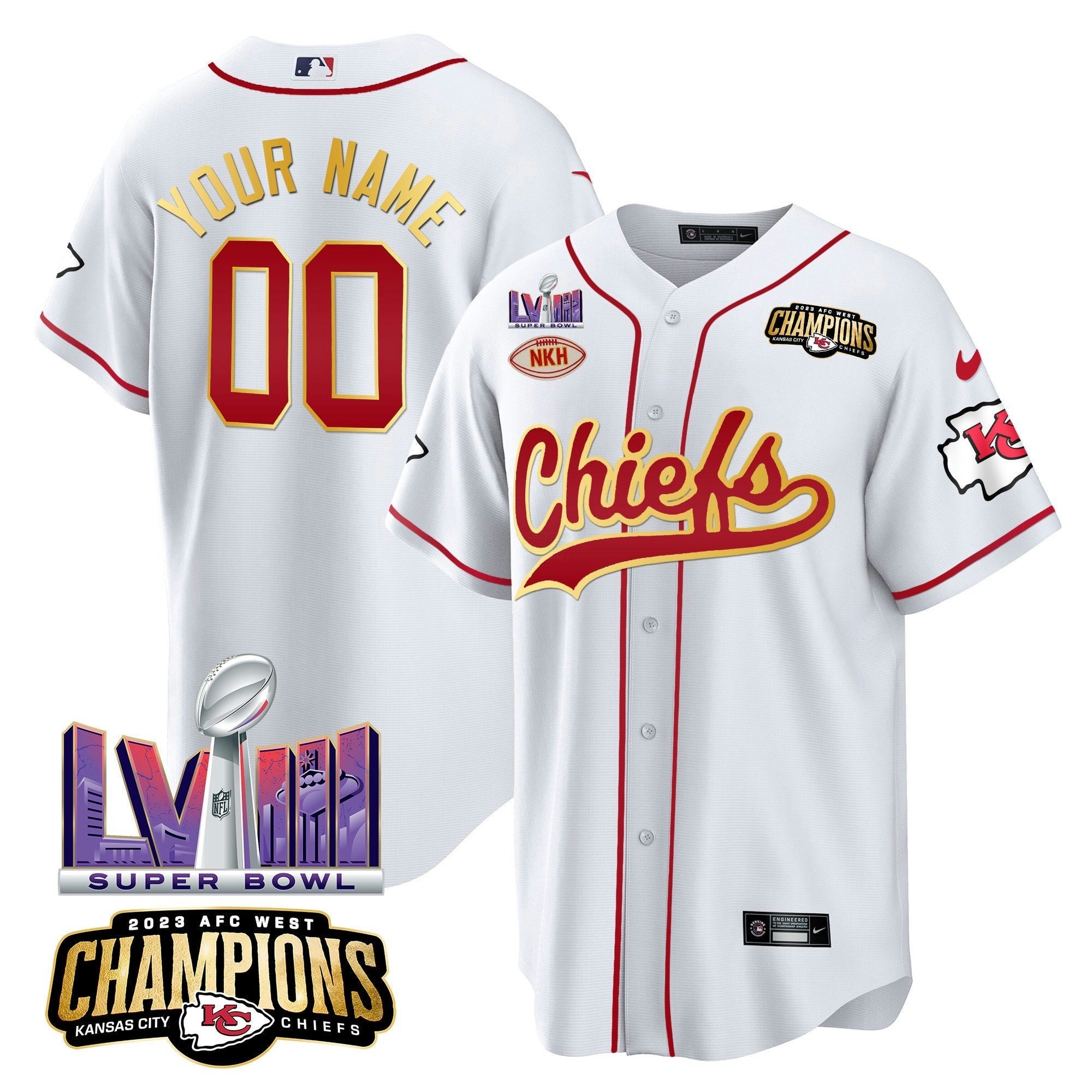 Camisa NFL AFC West Champions & Super Bowl LVIII Patch Jersey
