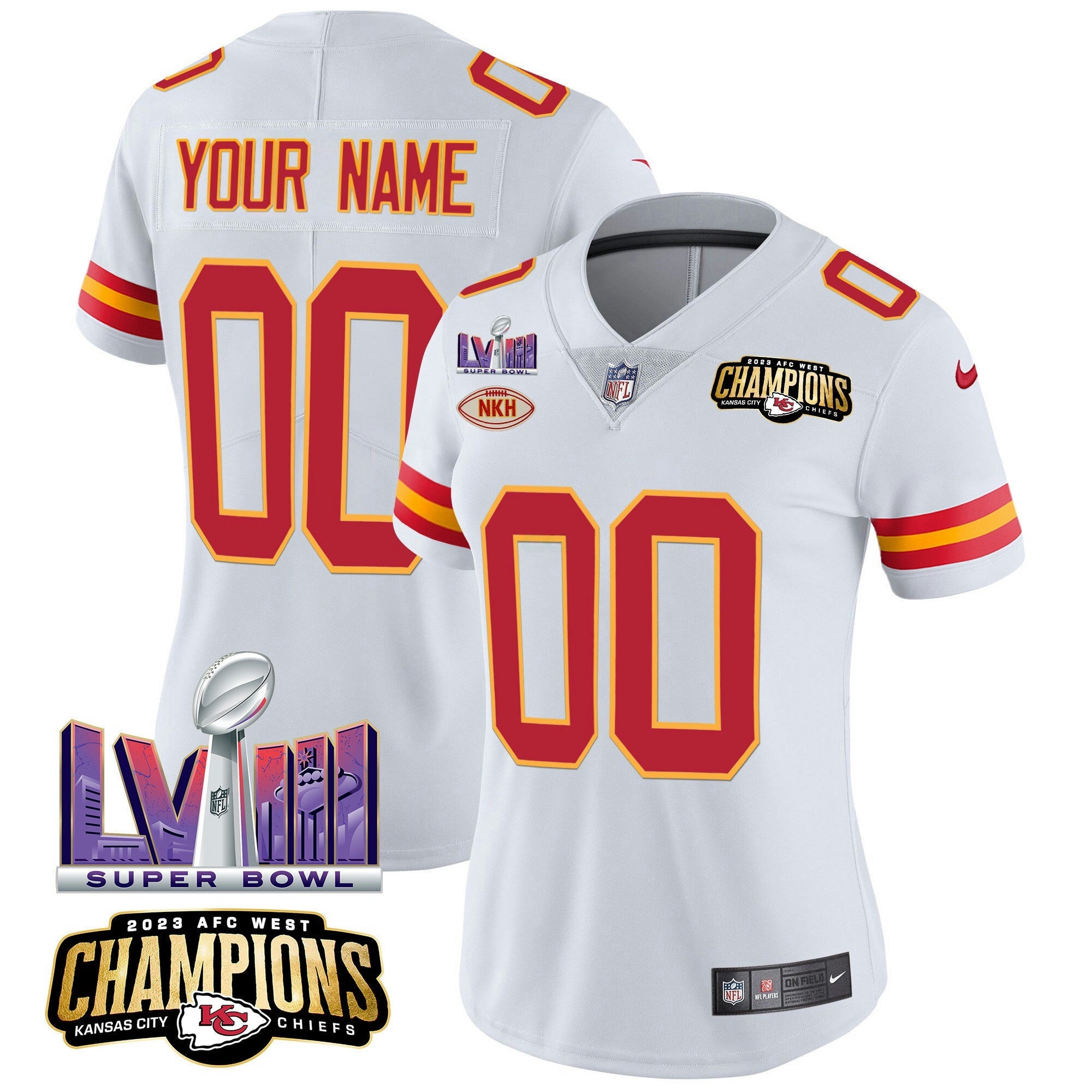 Camisa NFL AFC West Champions & Super Bowl LVIII Patch Vapor Jersey