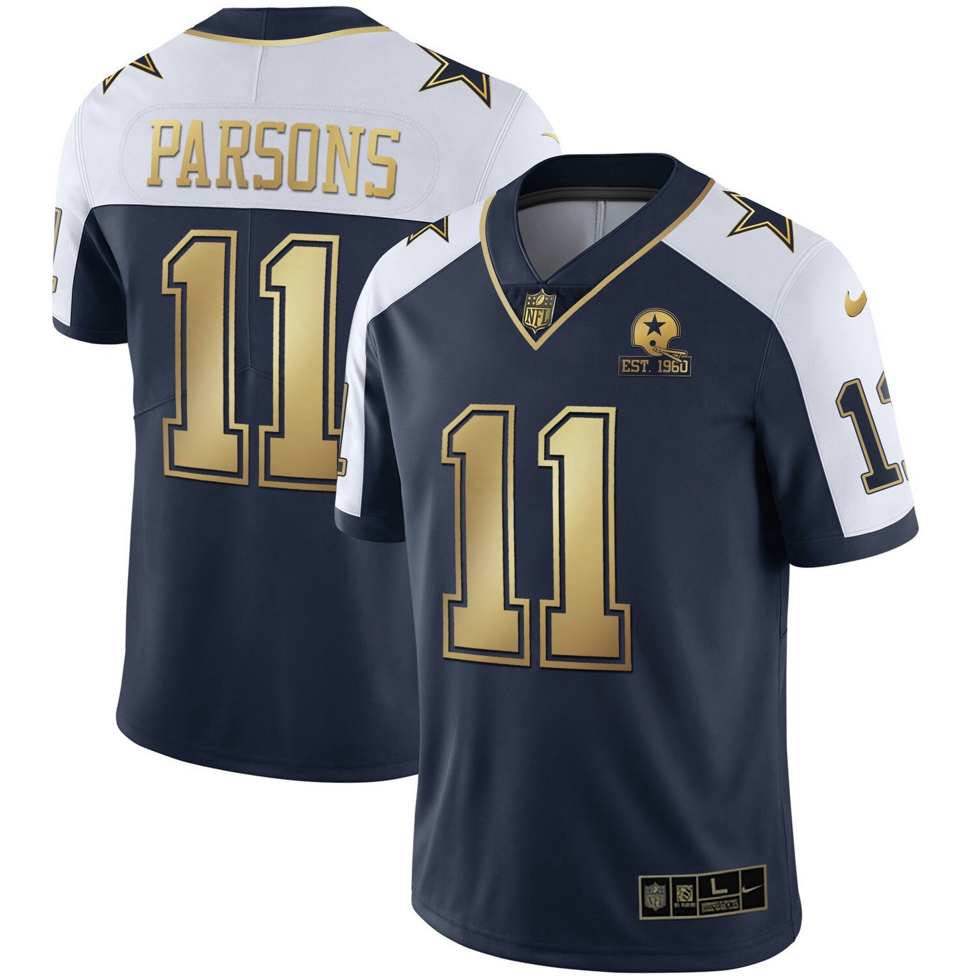 Camisa NFL Alternativa Vapor Azul Marinho Dourada Limited