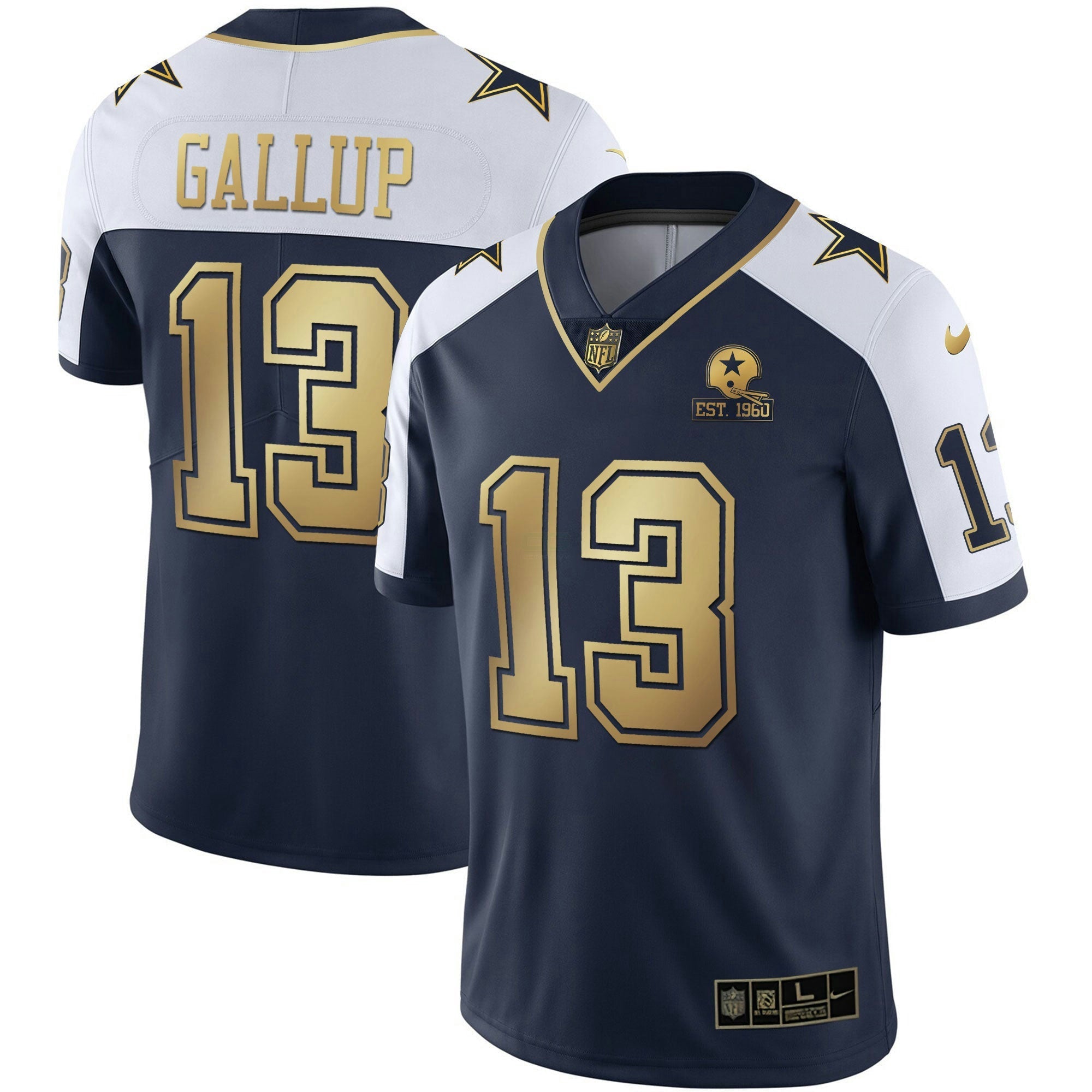 Camisa NFL Alternativa Vapor Azul Marinho Dourada Limited