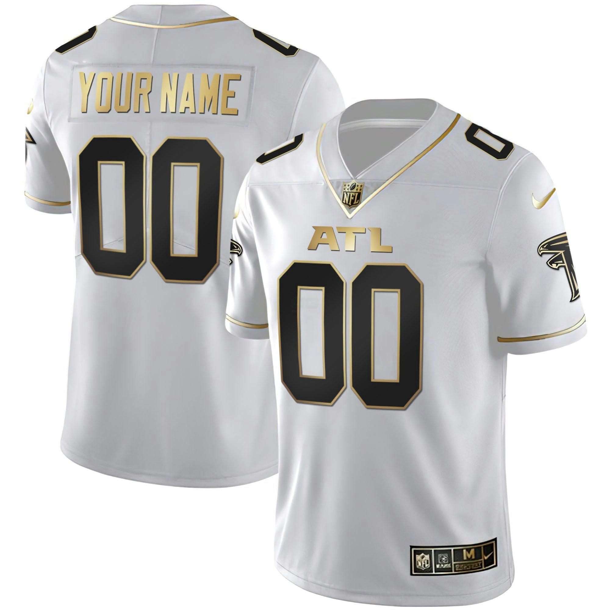 Camisa NFL Atlanta Preta Dourada & Branca Dourada Jersey