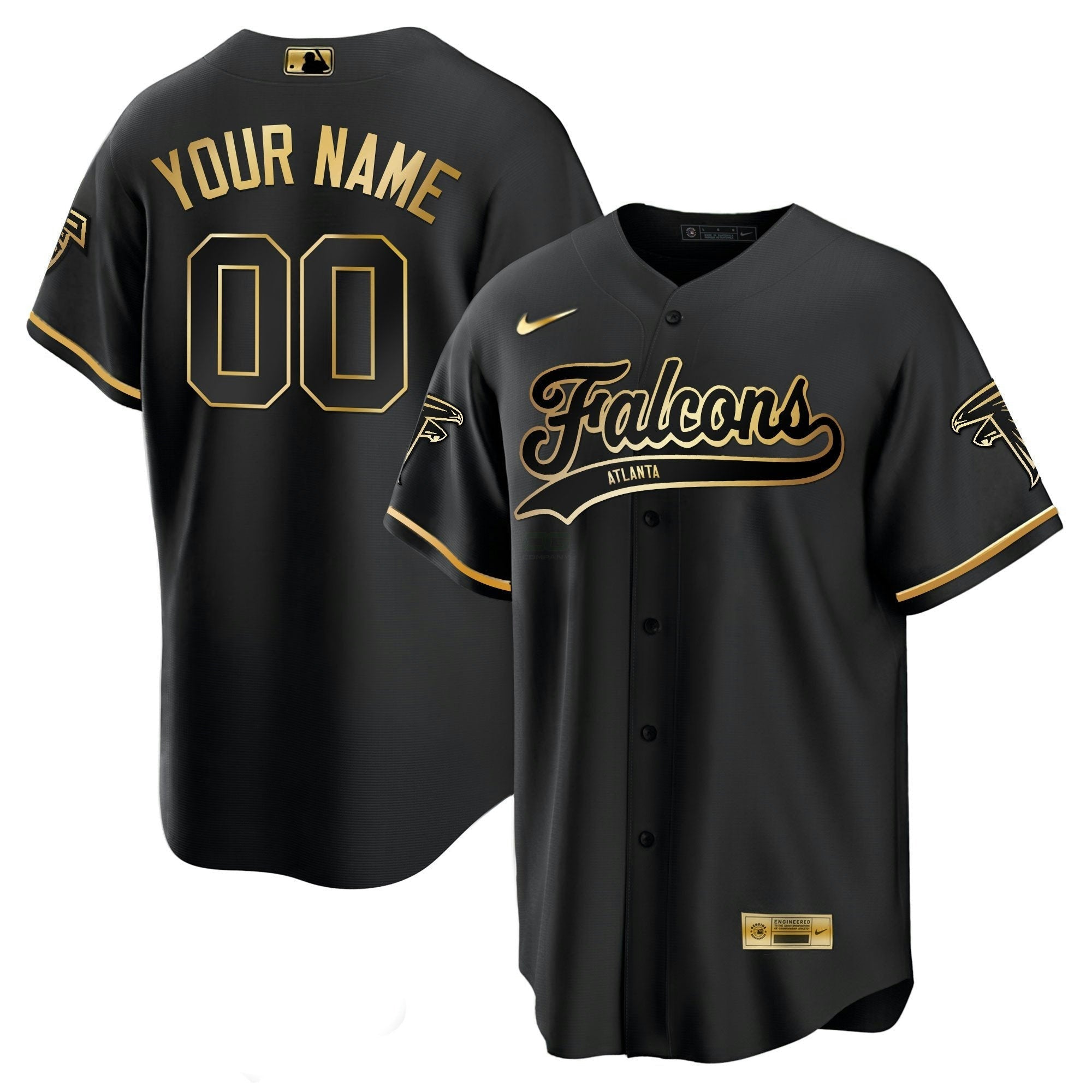 Camisa NFL Atlanta Preta Dourada & Branca Dourada Jersey
