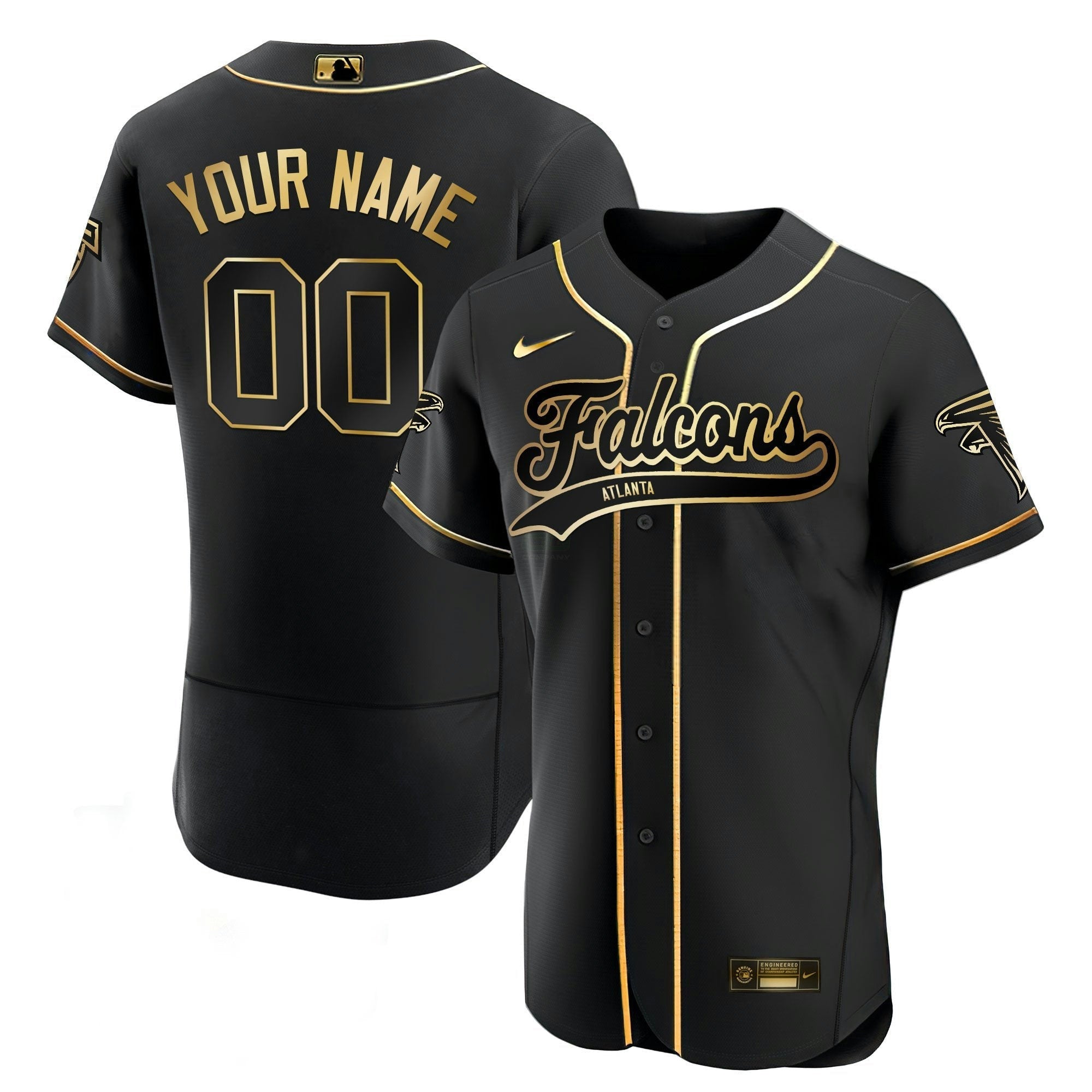 Camisa NFL Atlanta Preta Dourada & Branca Dourada Jersey
