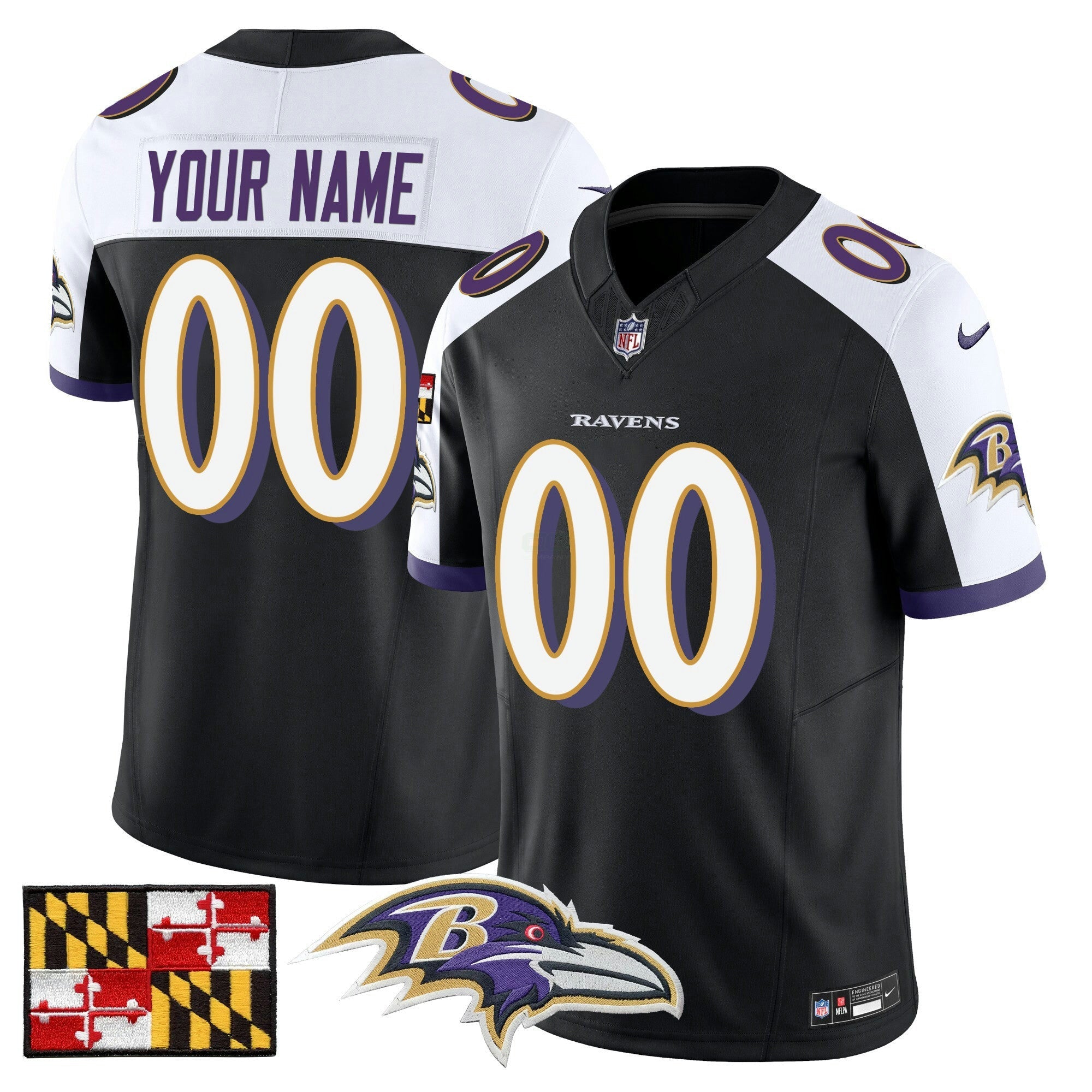Camisa NFL Baltimore 2024 Maryland Flag Vapor Limited Jersey