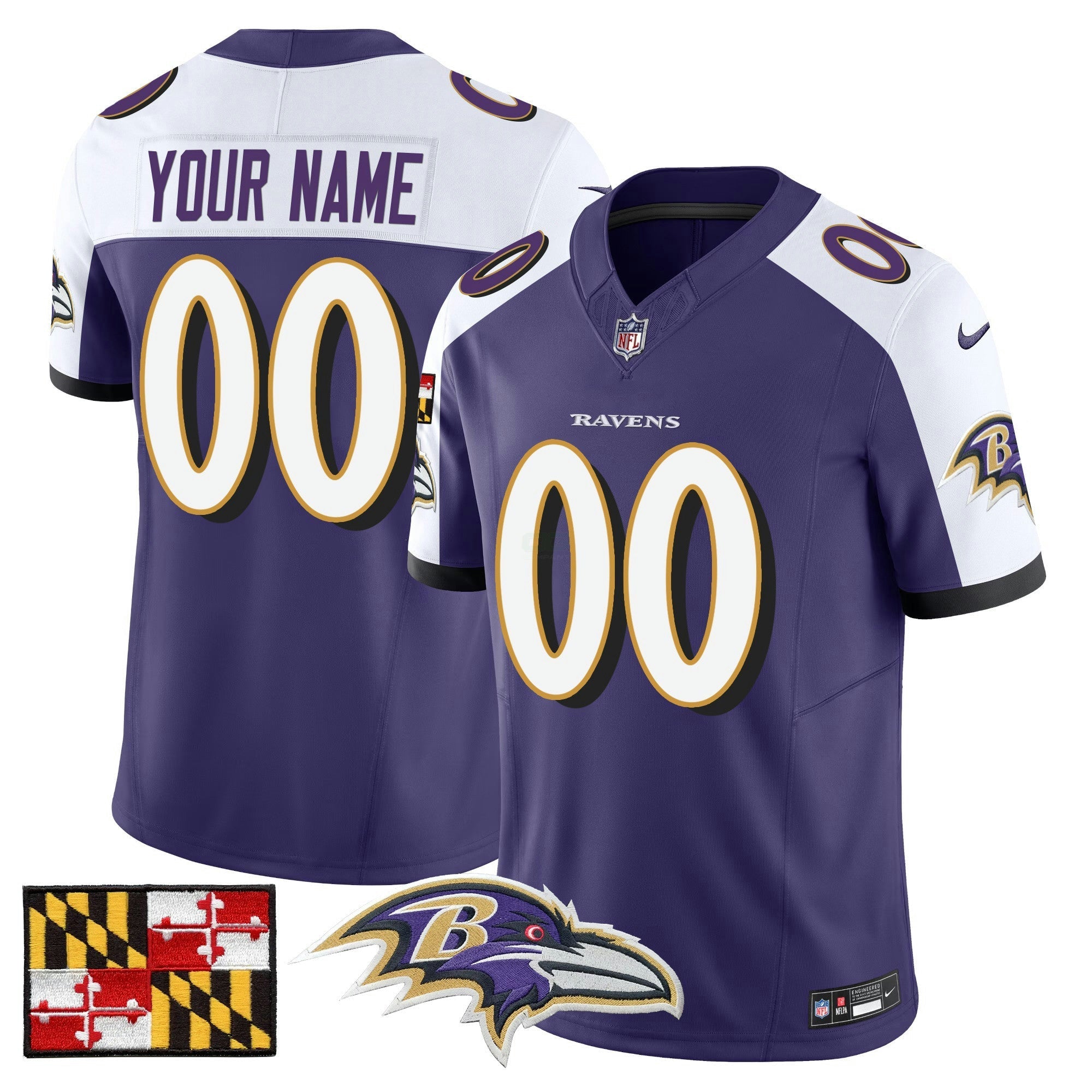 Camisa NFL Baltimore 2024 Maryland Flag Vapor Limited Jersey