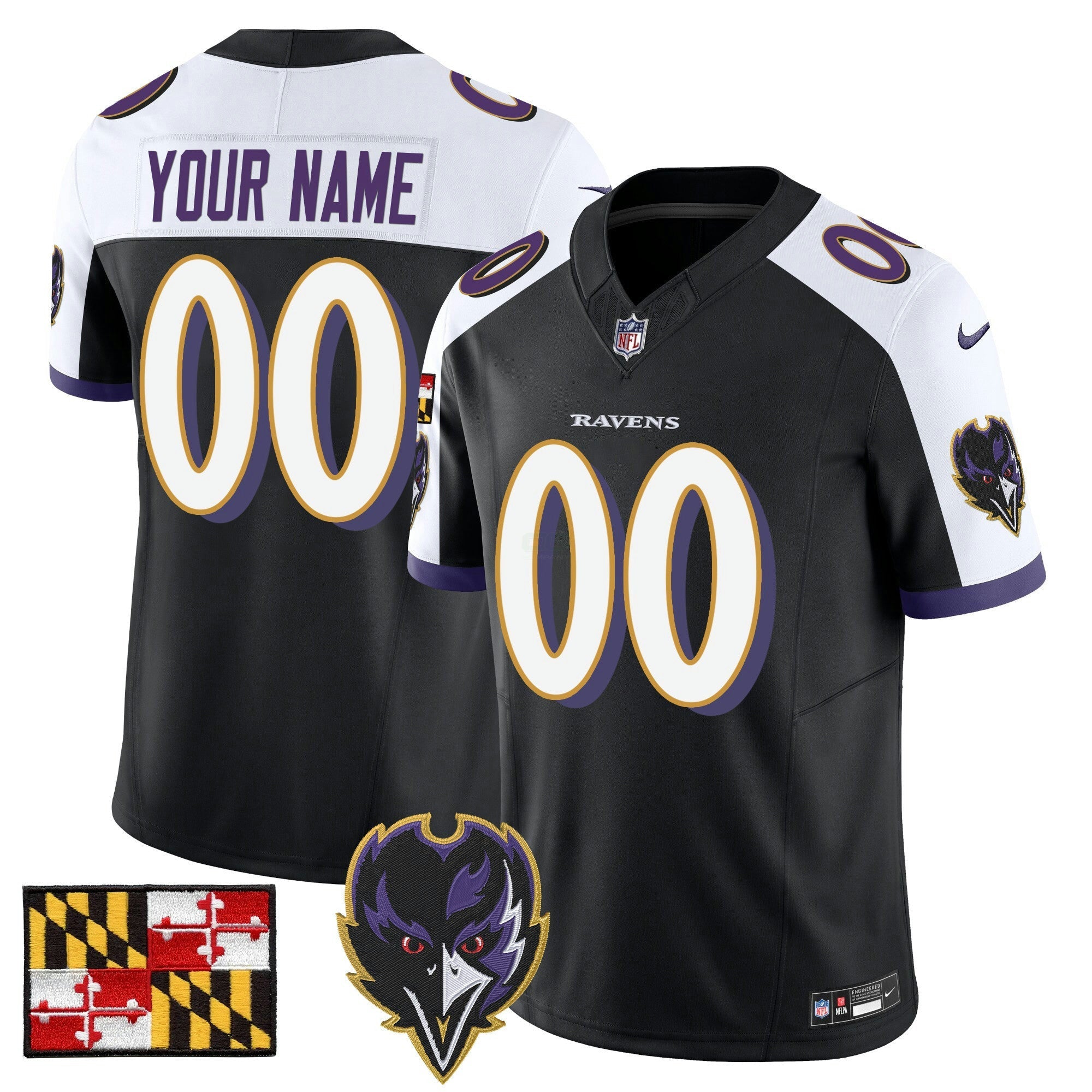 Camisa NFL Baltimore 2024 Maryland Flag Vapor Limited Jersey V2