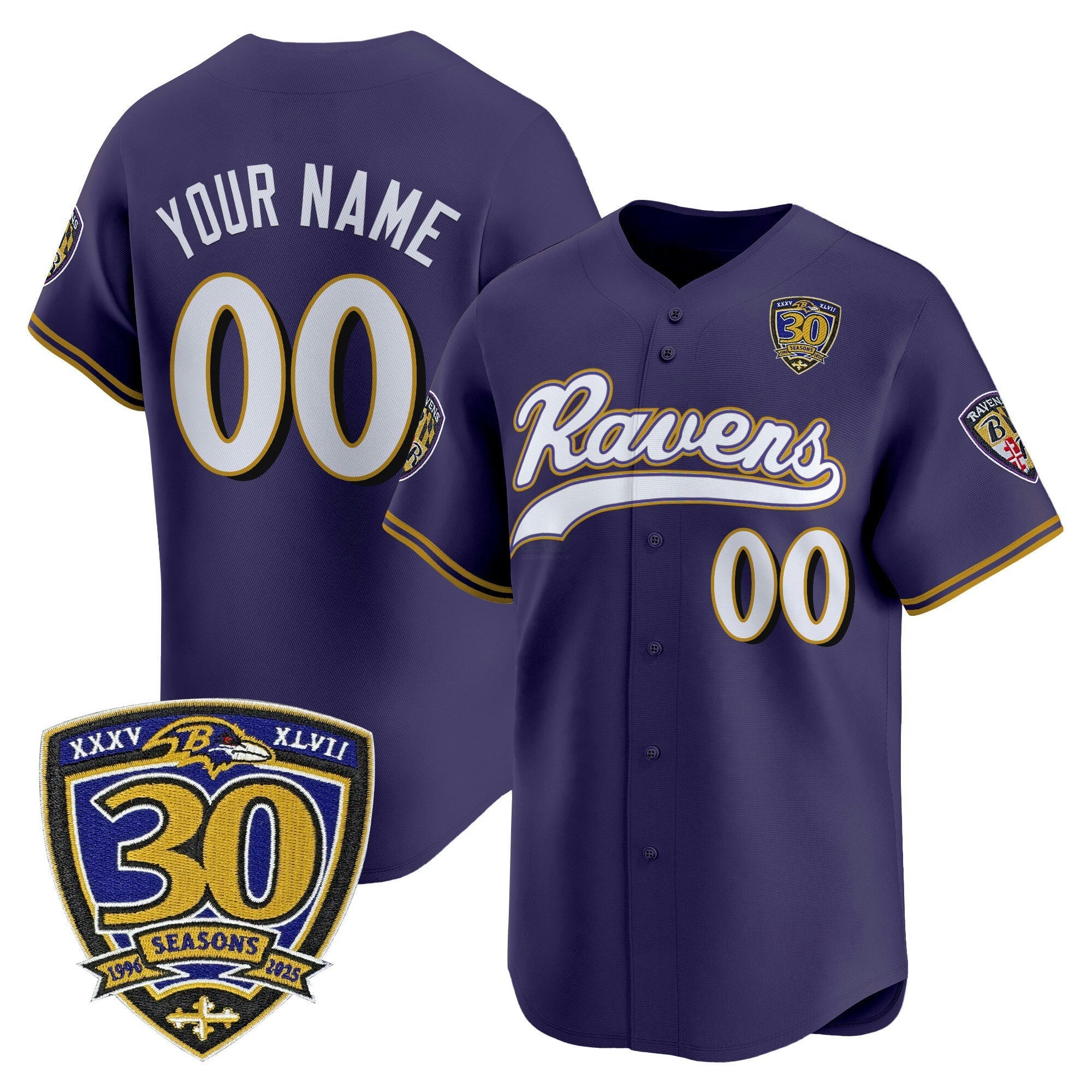 Camisa NFL Baltimore 2025 Vapor Jersey – 30th Anniversary Patch