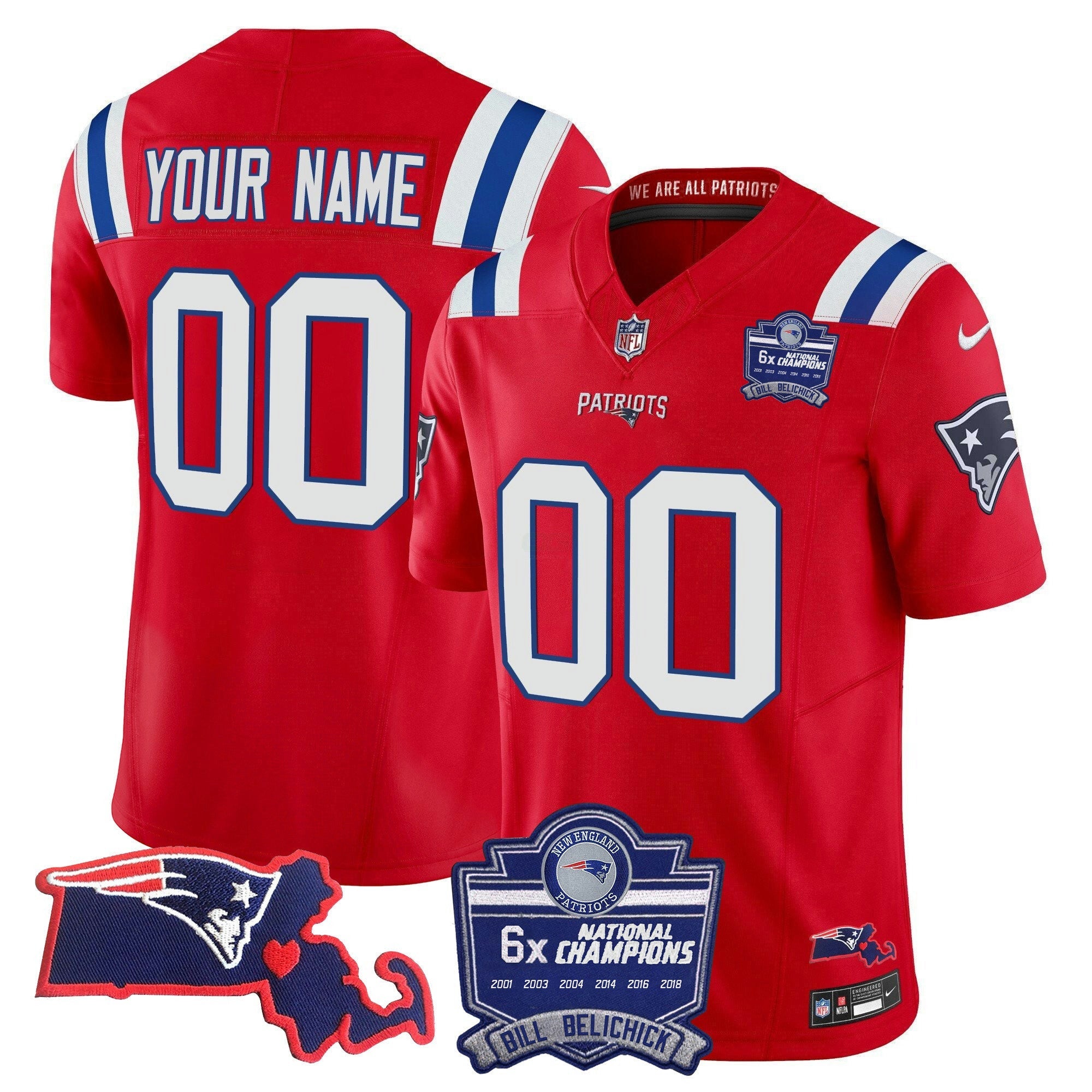 Camisa NFL Bill Belichick 6x Champions Patch Vapor Jersey