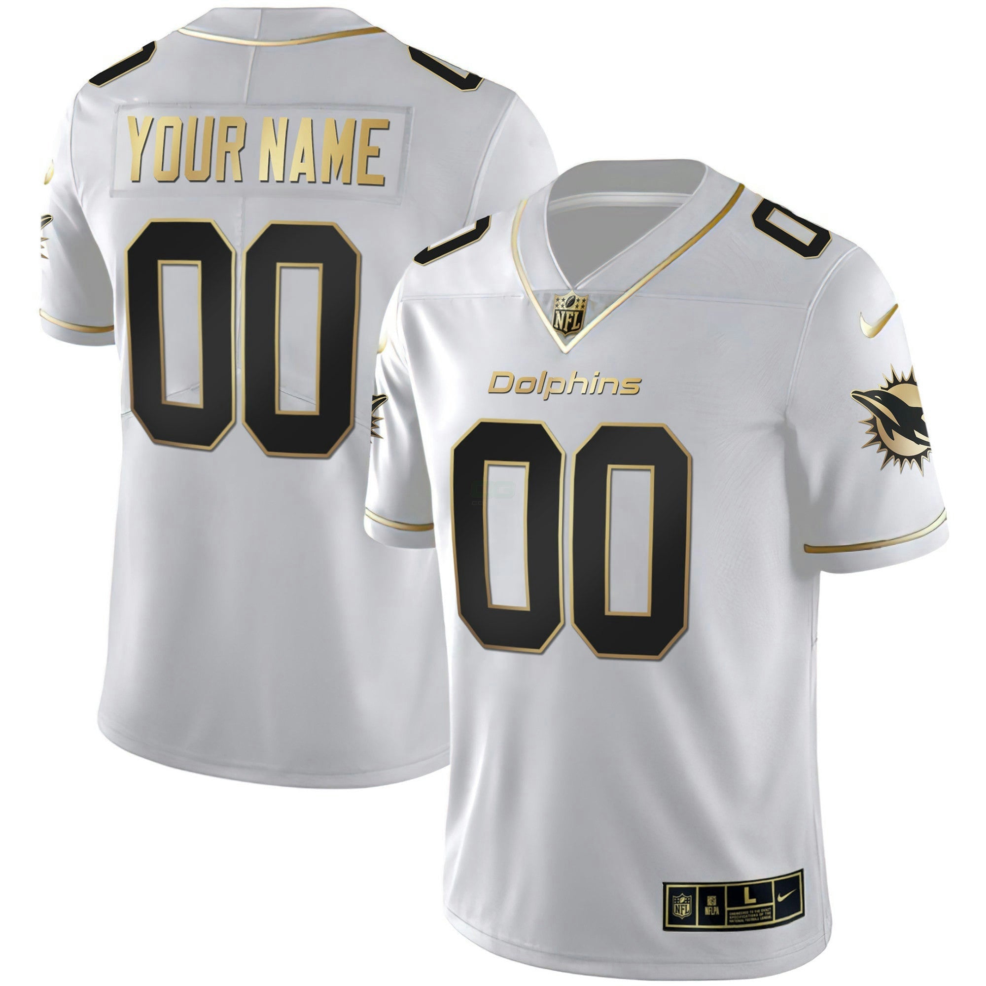 Camisa NFL Branca Dourada & Preta Dourada Jersey