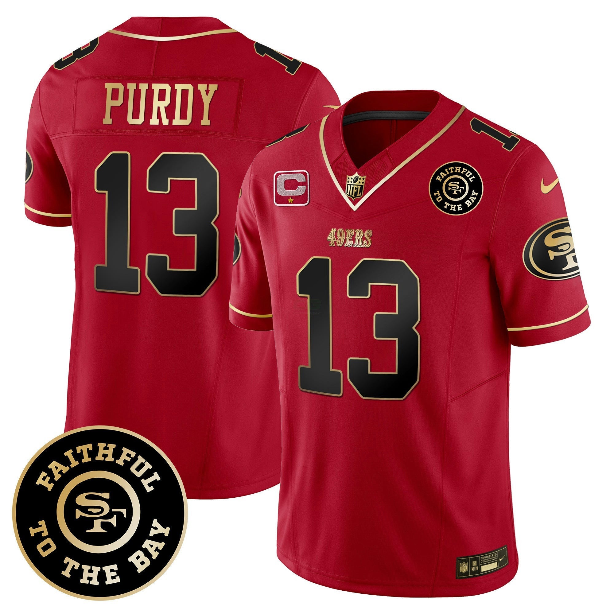 Camisa NFL Brock Purdy San Francisco Faithful To The Bay Patch Vapor Limited Jersey