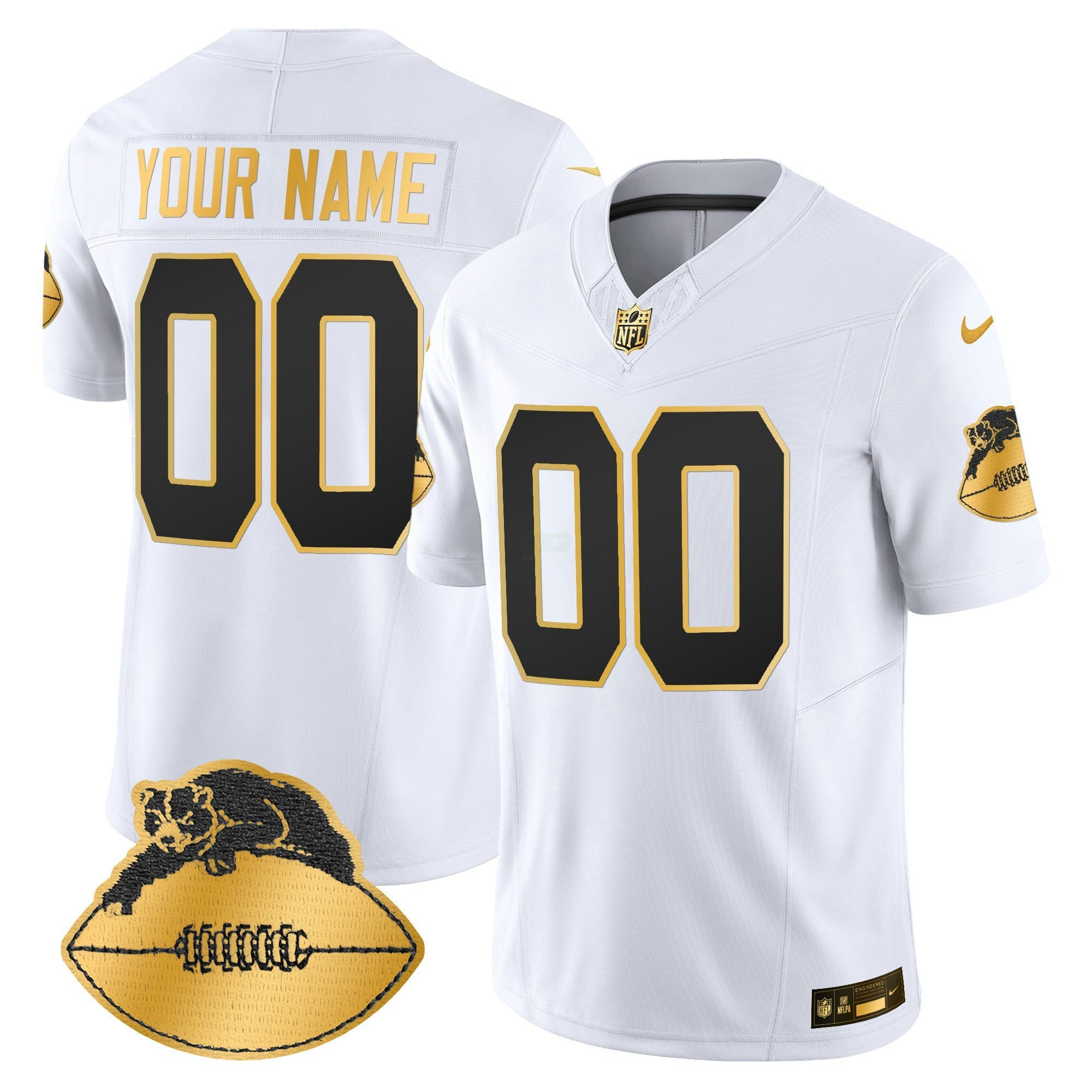 Camisa NFL Chicago Throwback Dourada Vapor Limited Jersey