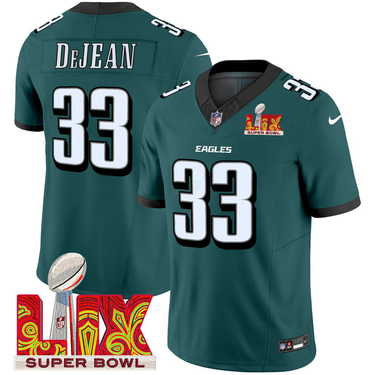 Camisa NFL Cooper DeJean Philadelphia Super Bowl LIX Jersey