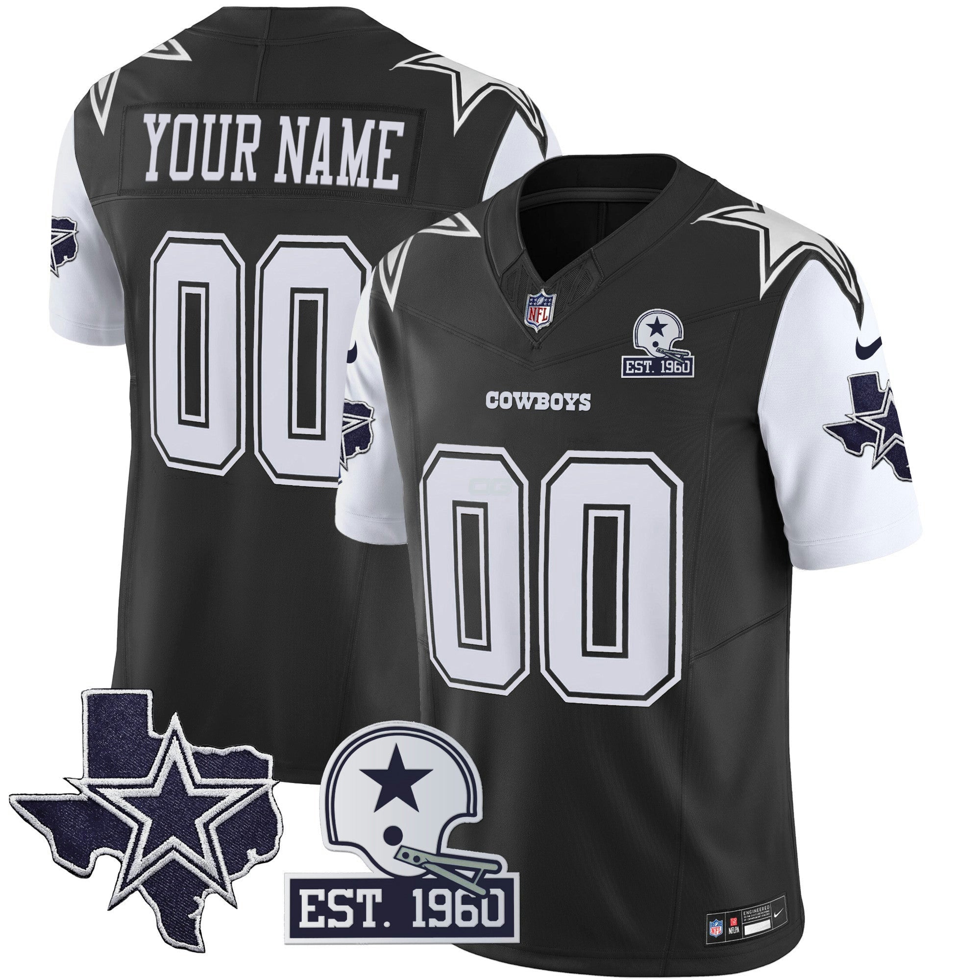 Camisa NFL Cowboys Throwback Texas Patch Vapor Limited Jersey