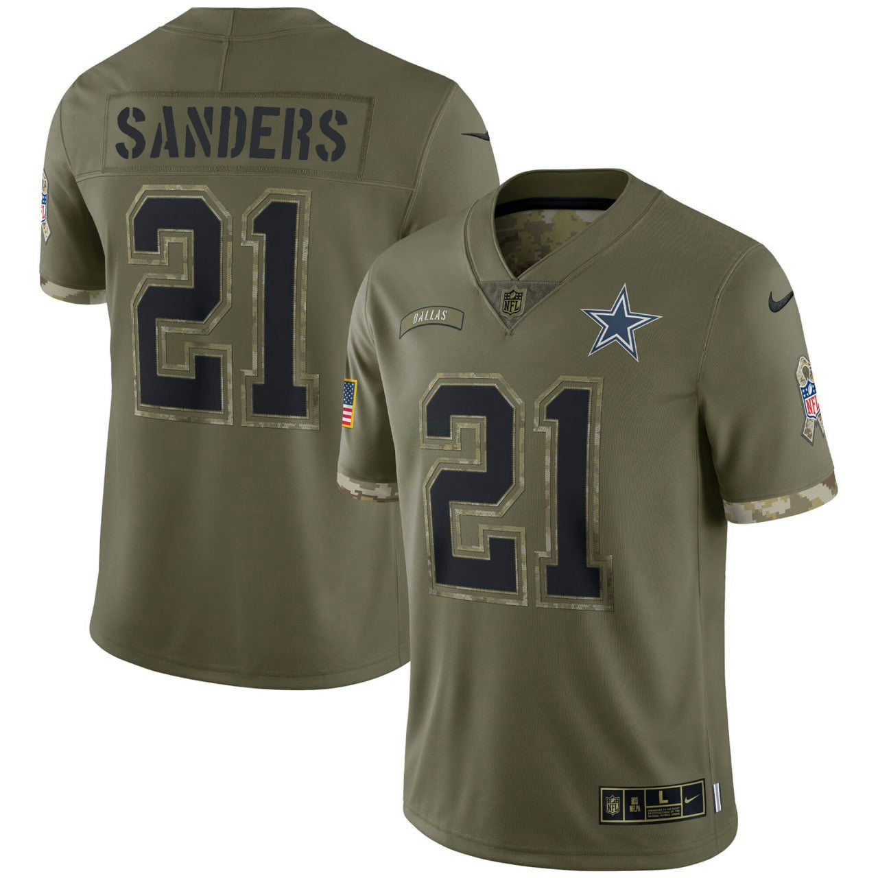 Camisa NFL Deion Sanders Dallas Salute To Service Jersey - Salute To Service