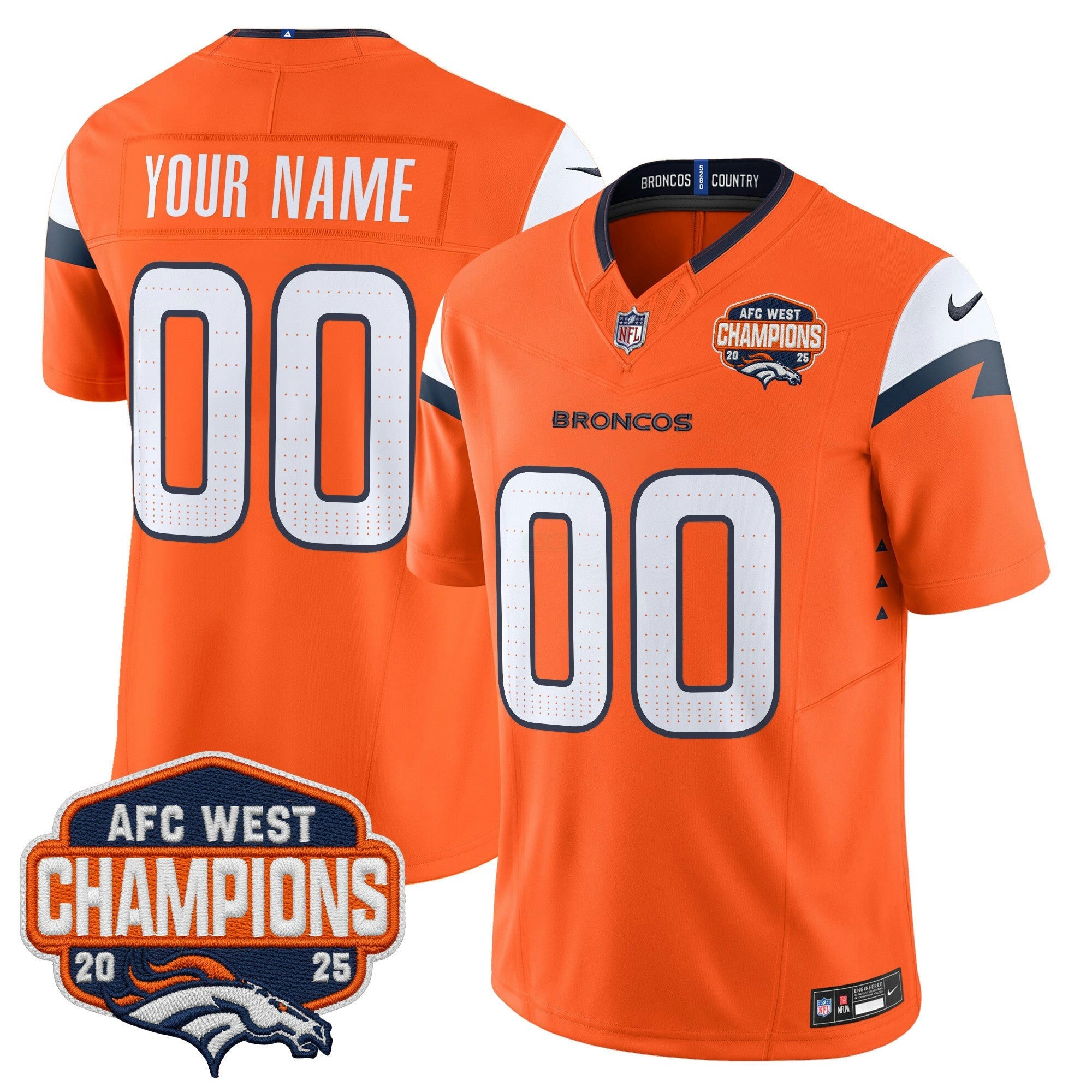 Camisa NFL Denver 2025 AFC West Division Champions Vapor Limited Jersey