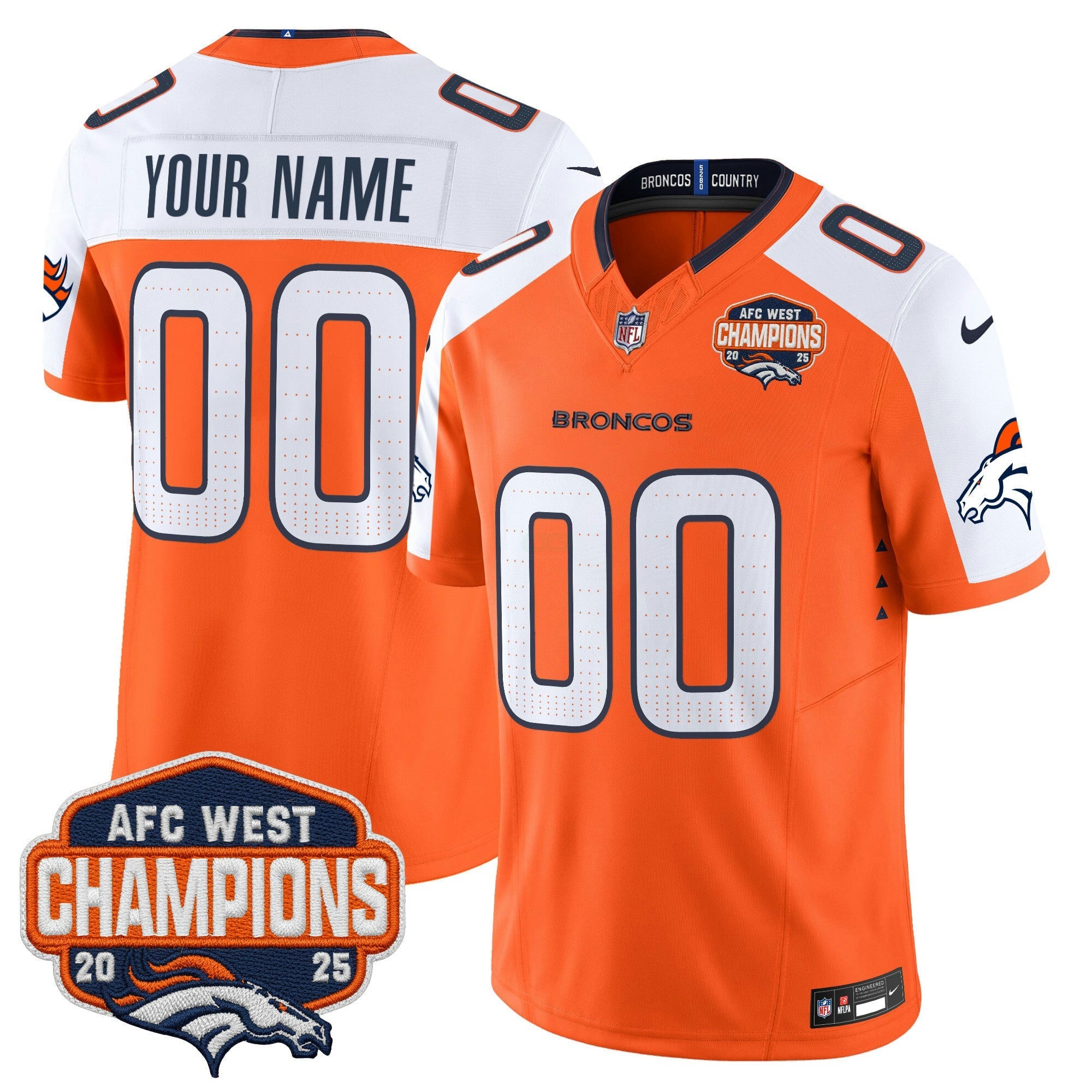 Camisa NFL Denver 2025 AFC West Division Champions Vapor Limited Jersey