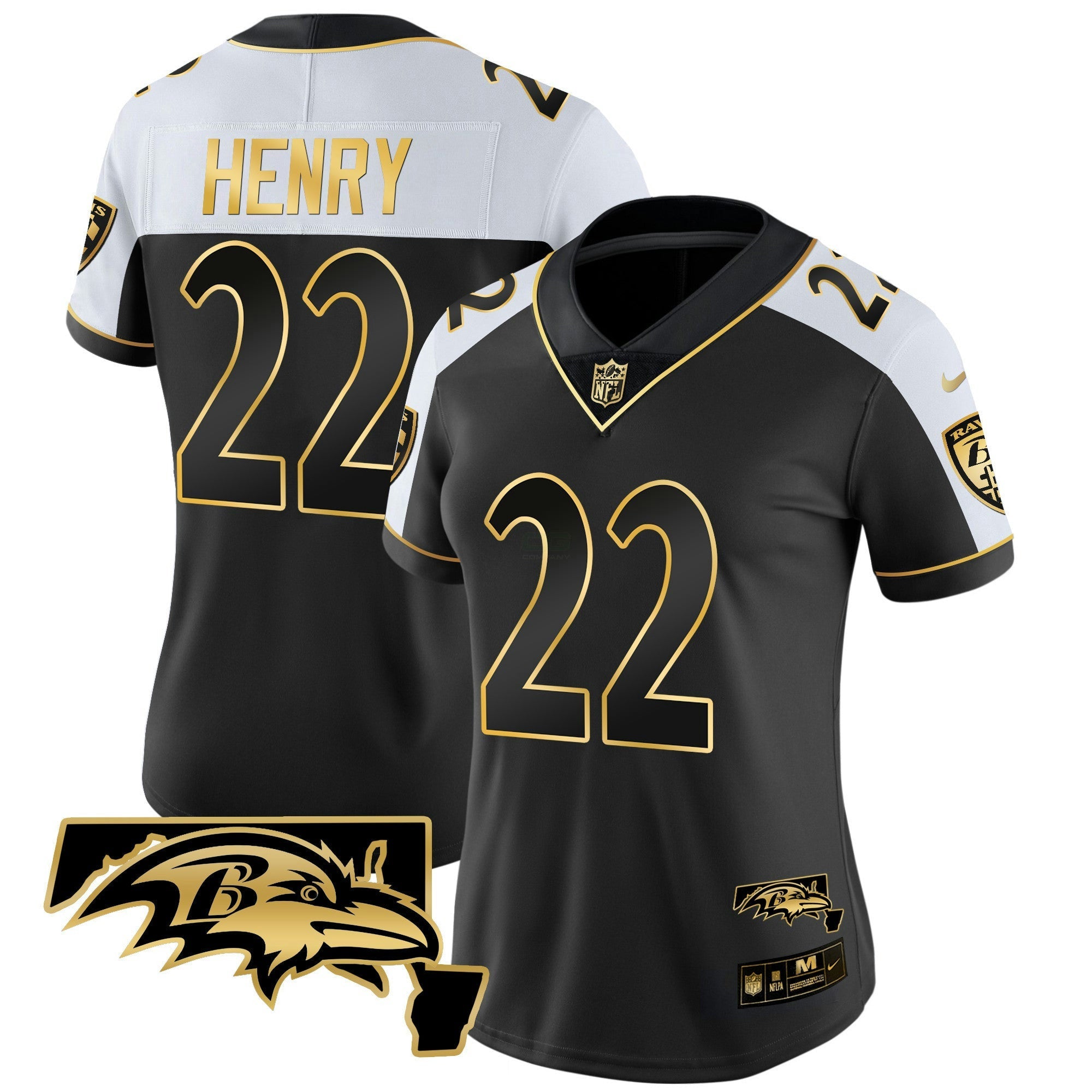 Camisa NFL Derrick Henry Maryland Patch Vapor Dourada Jersey