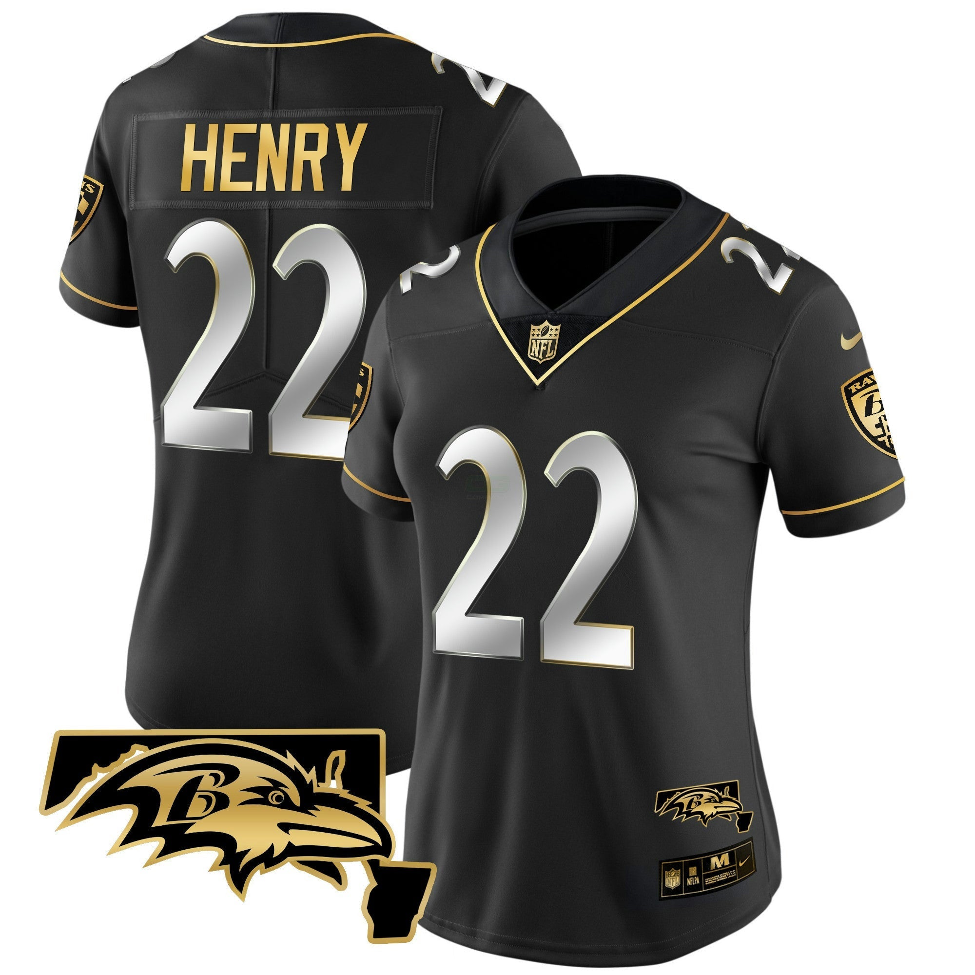 Camisa NFL Derrick Henry Maryland Patch Vapor Dourada Jersey