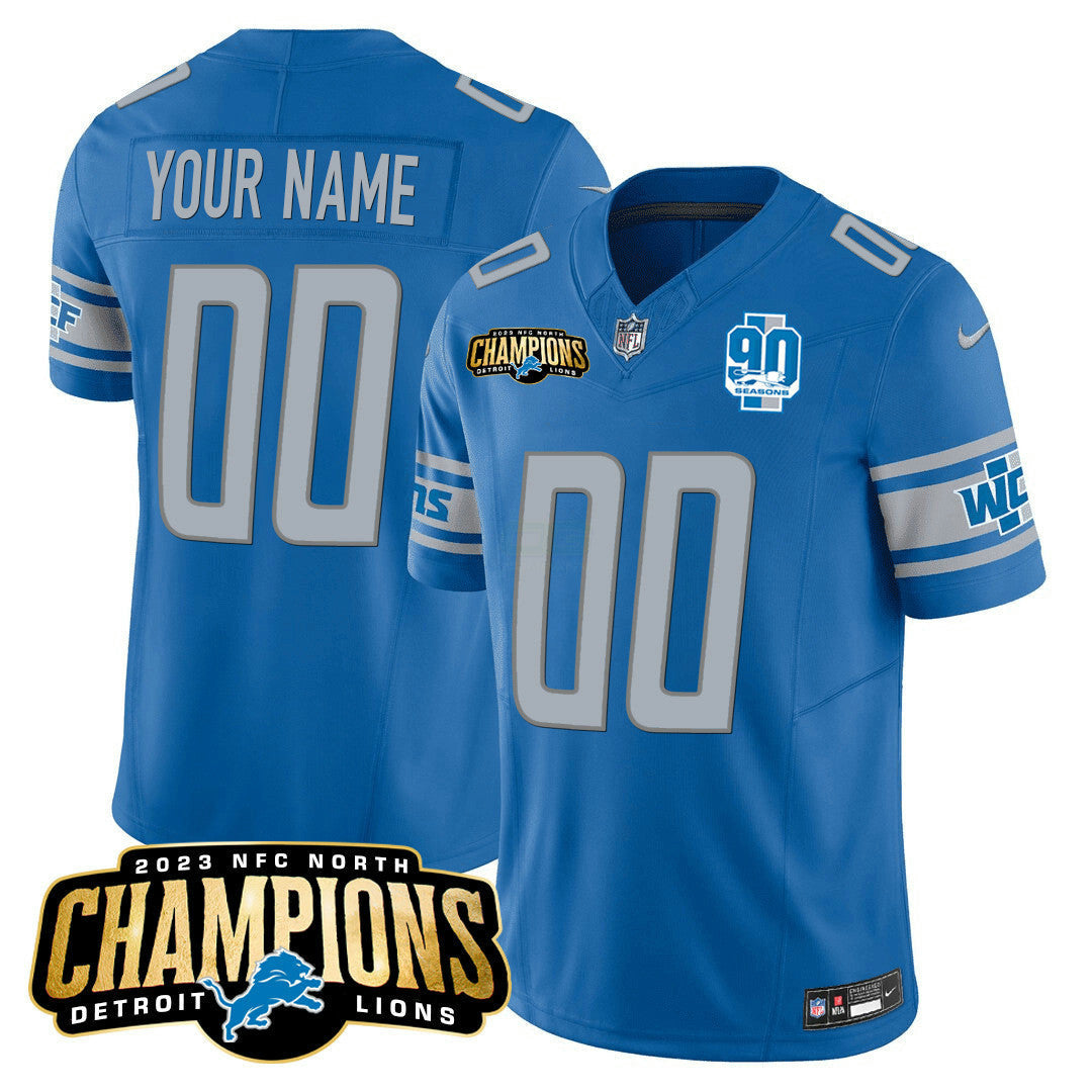 Camisa NFL Detroit 2023 NFC North Champions Patch Vapor Jersey V2