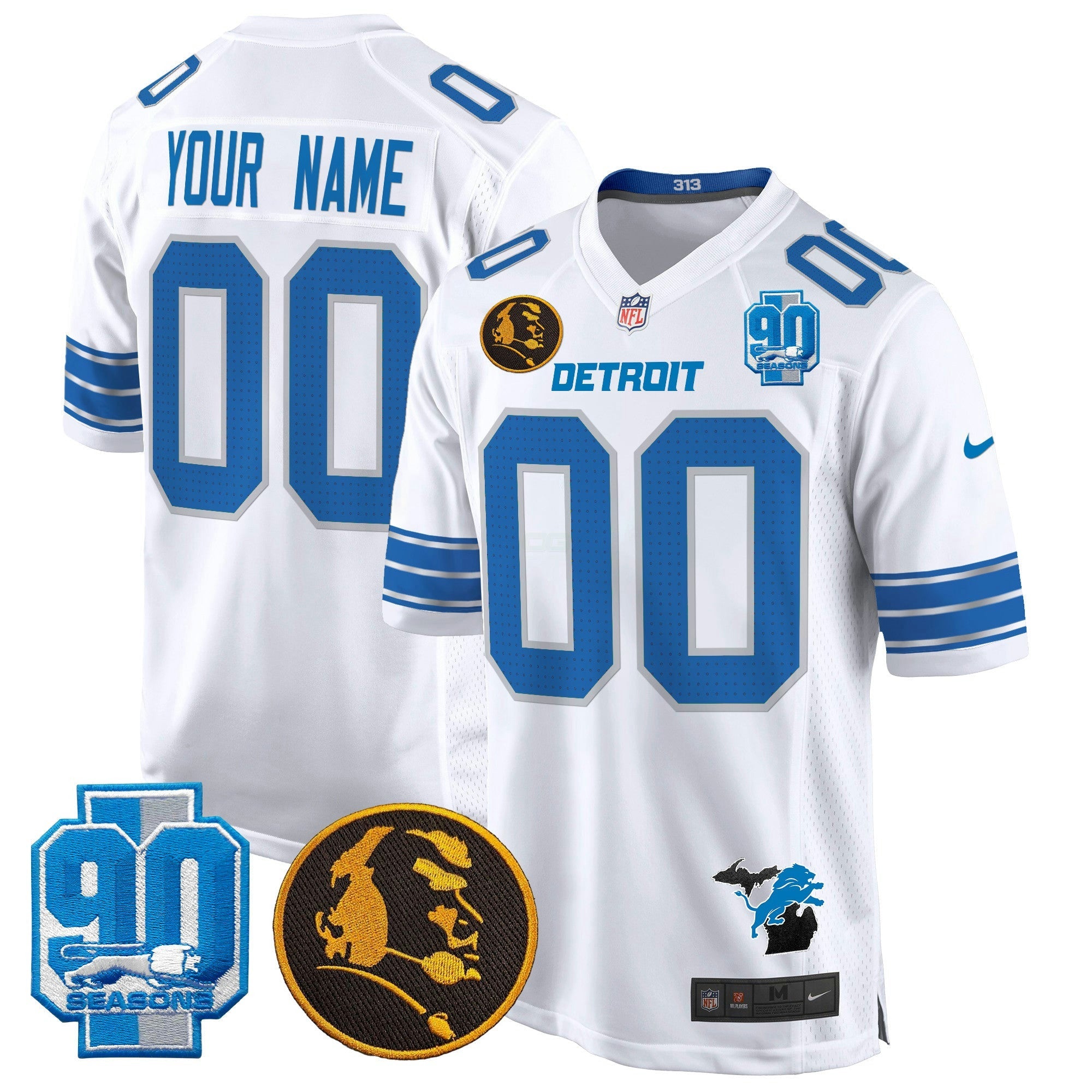Camisa NFL Detroit 2024 90th & John Madden Patch Game Jersey