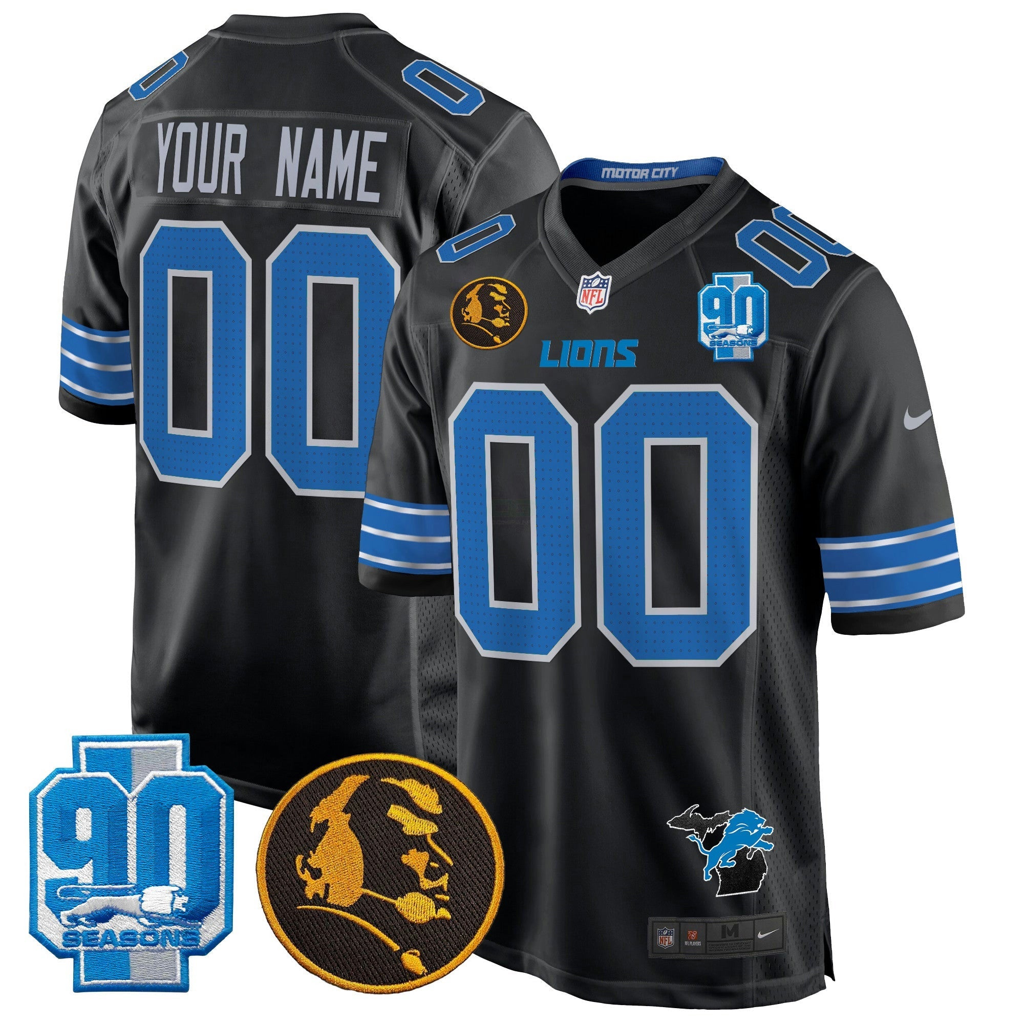 Camisa NFL Detroit 2024 90th & John Madden Patch Game Jersey