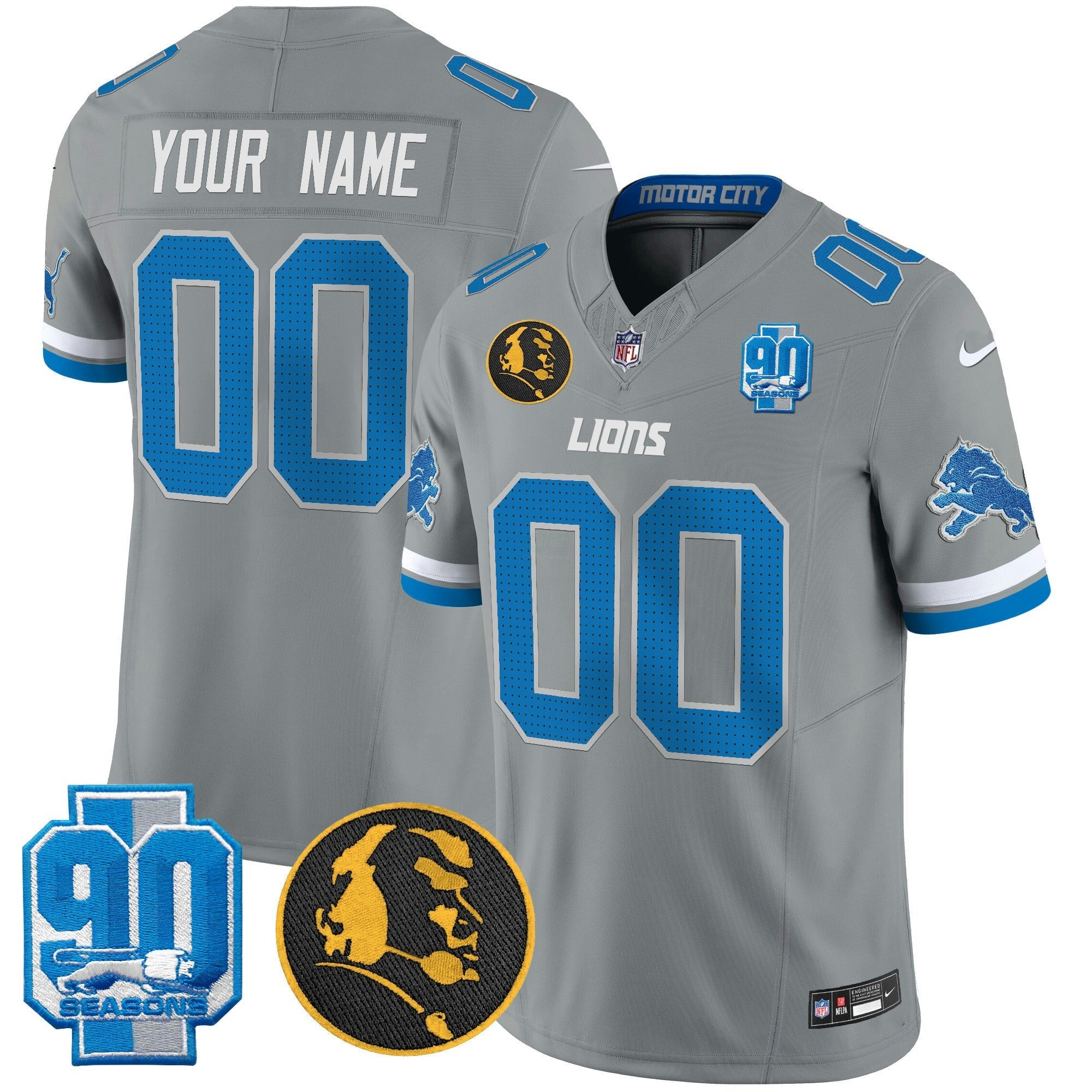 Camisa NFL Detroit 2024 90th & John Madden Patch Vapor Limited Jersey V2