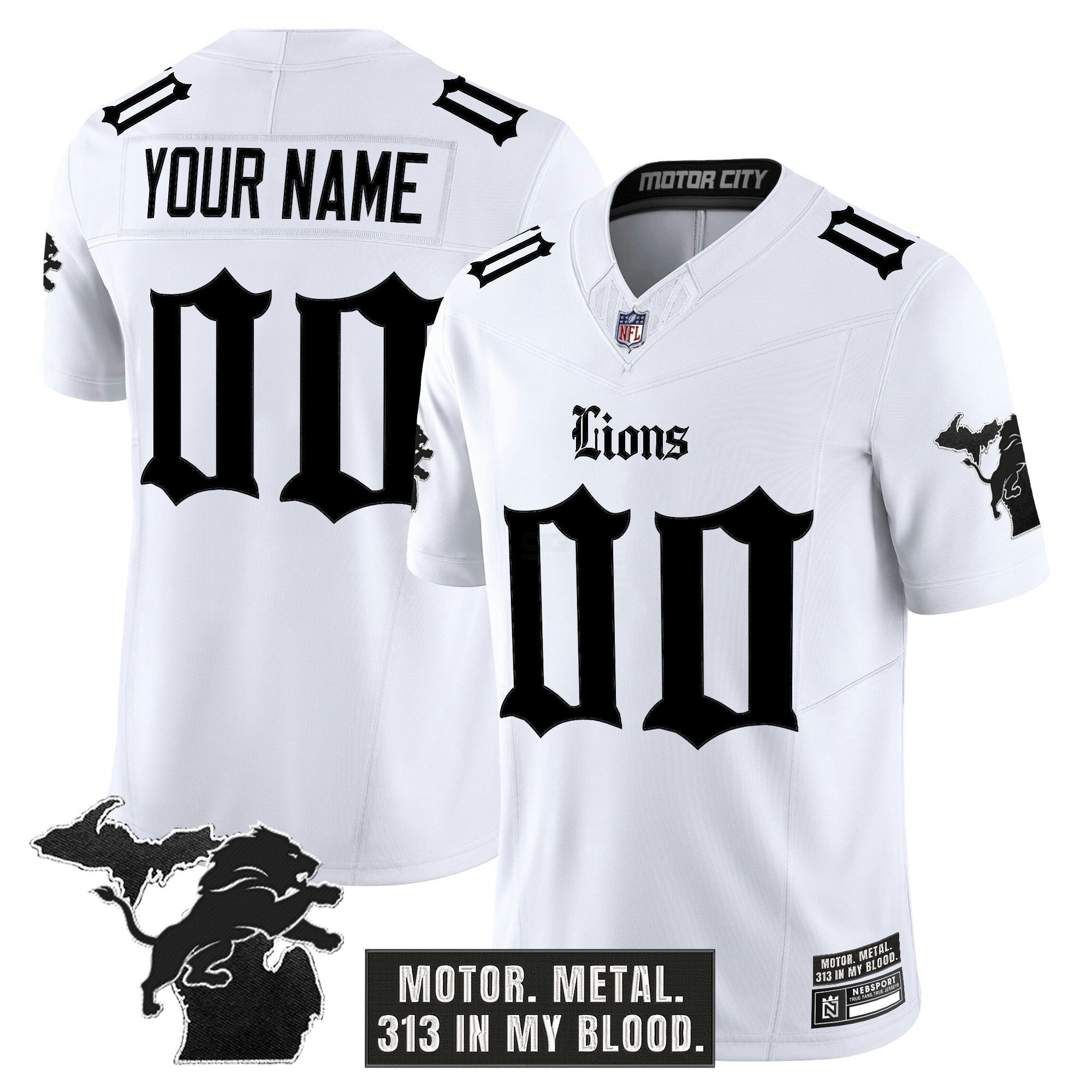 Camisa NFL Detroit ‘Gothic Motor Grit Edition’ Vapor Limited Jersey