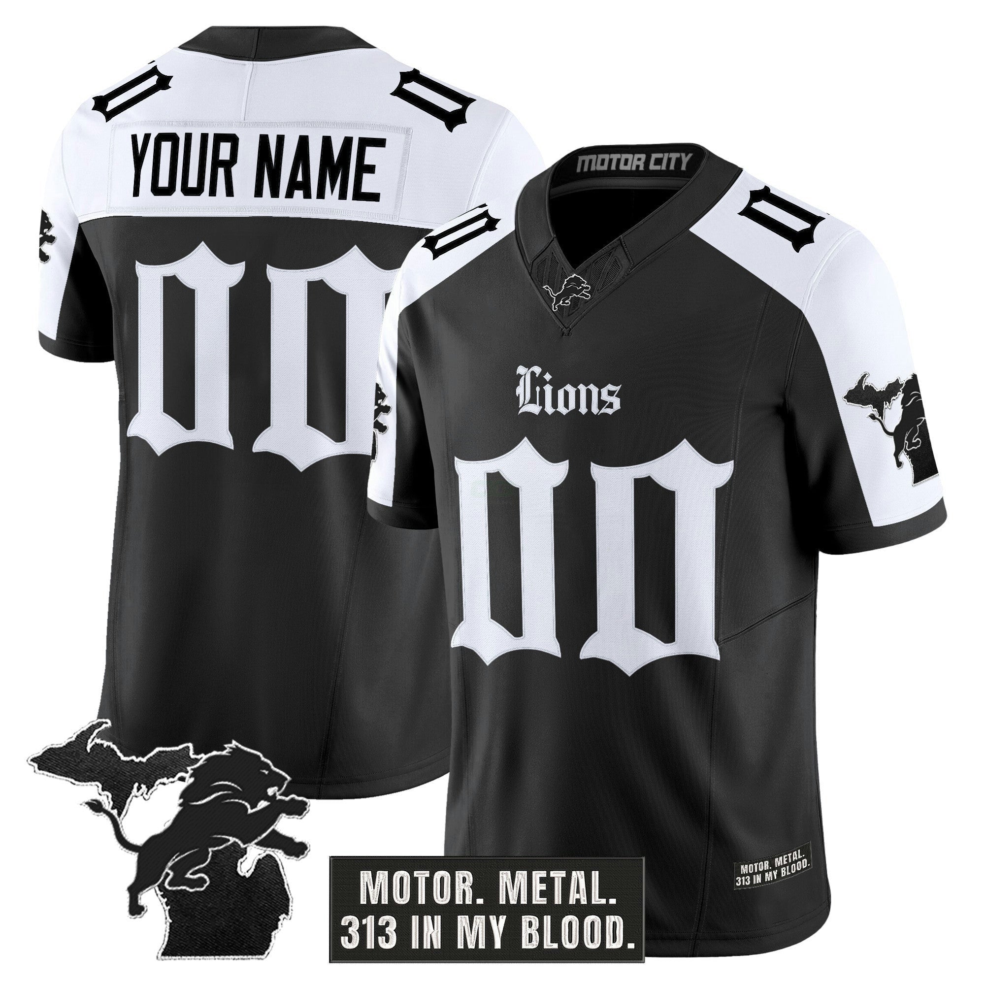 Camisa NFL Detroit ‘Gothic Motor Grit Edition’ Vapor Limited Jersey V2