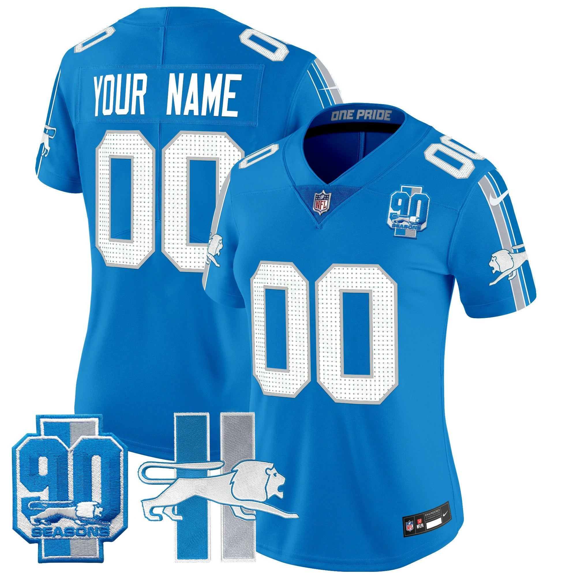 Camisa NFL Detroit Throwback 90th Year Patch Vapor Limited Jersey