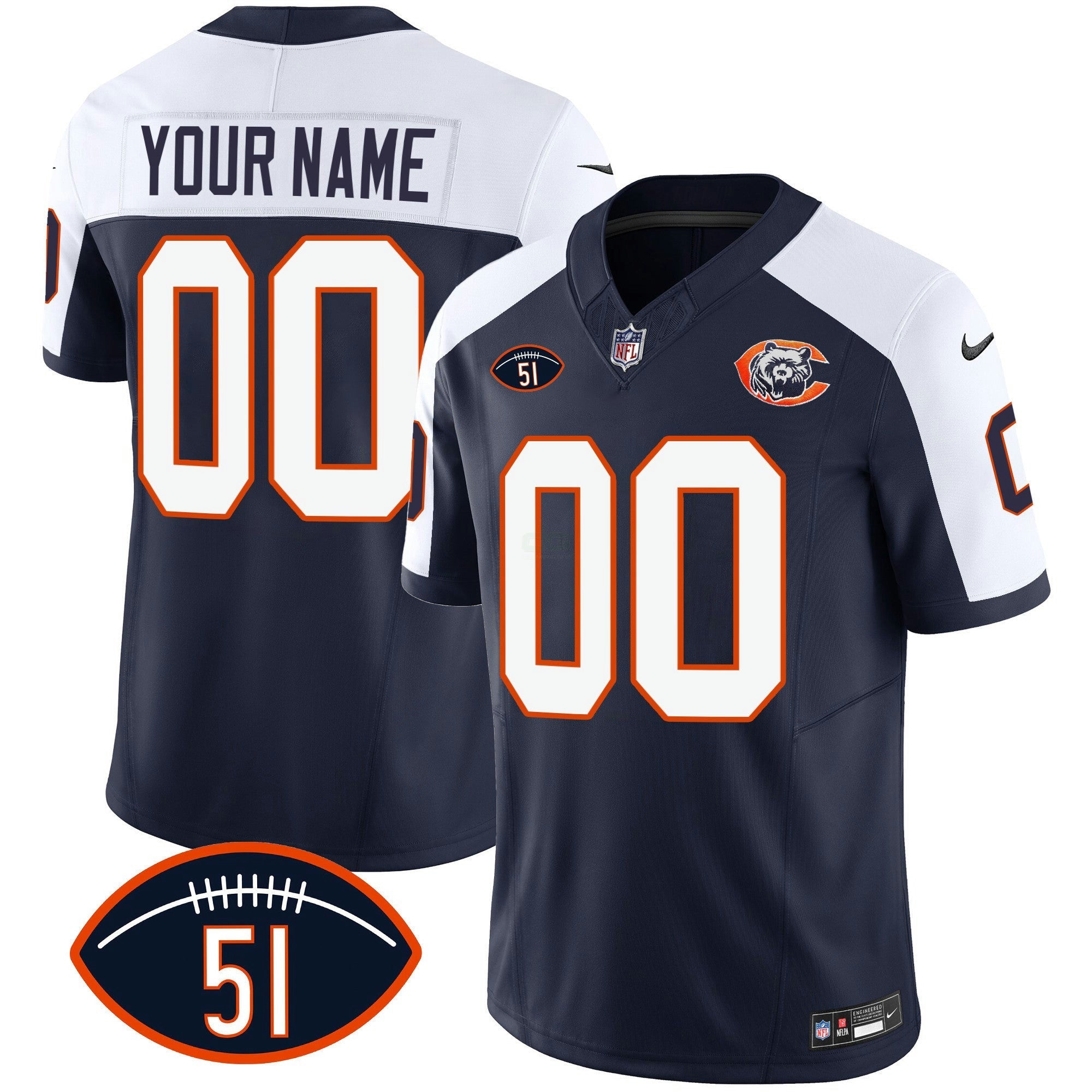 Camisa NFL Dick Butkus Patch Throwback Vapor Jersey