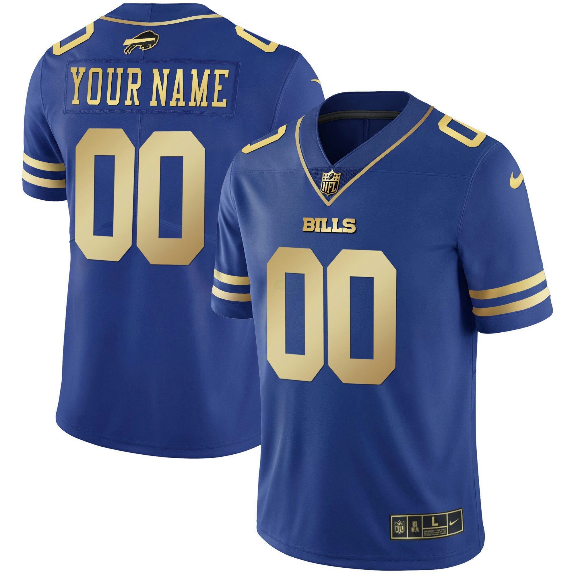 Camisa NFL Dourada and Split Custom Name and Number
