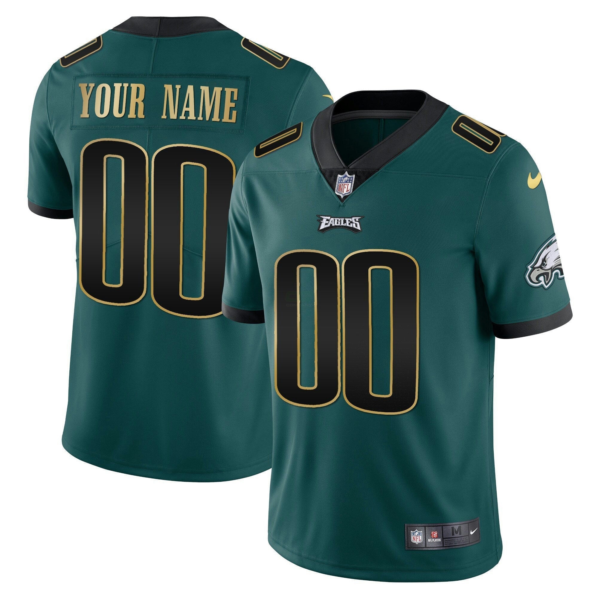 Camisa NFL Dourada & Split Custom Name and Number