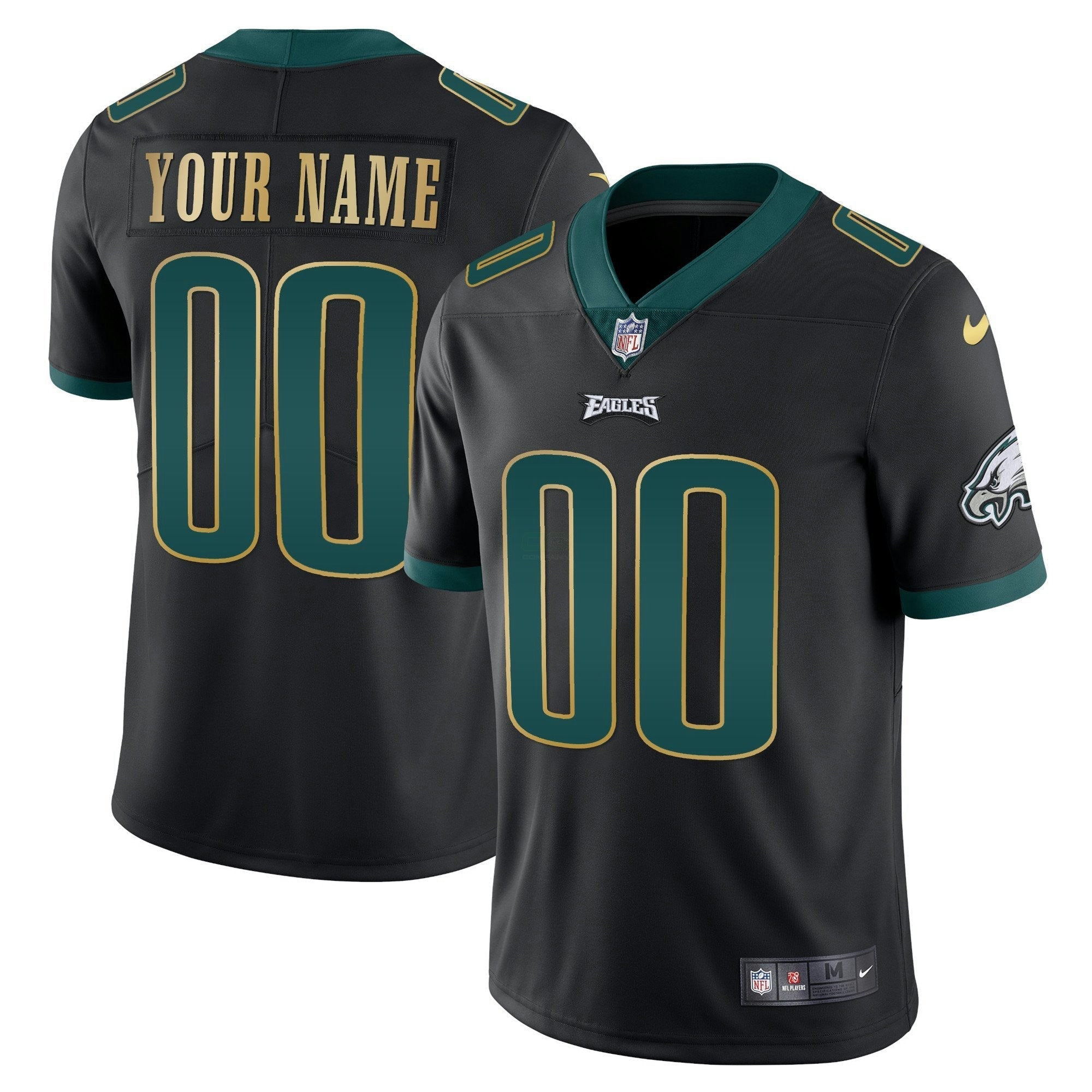 Camisa NFL Dourada & Split Custom Name and Number