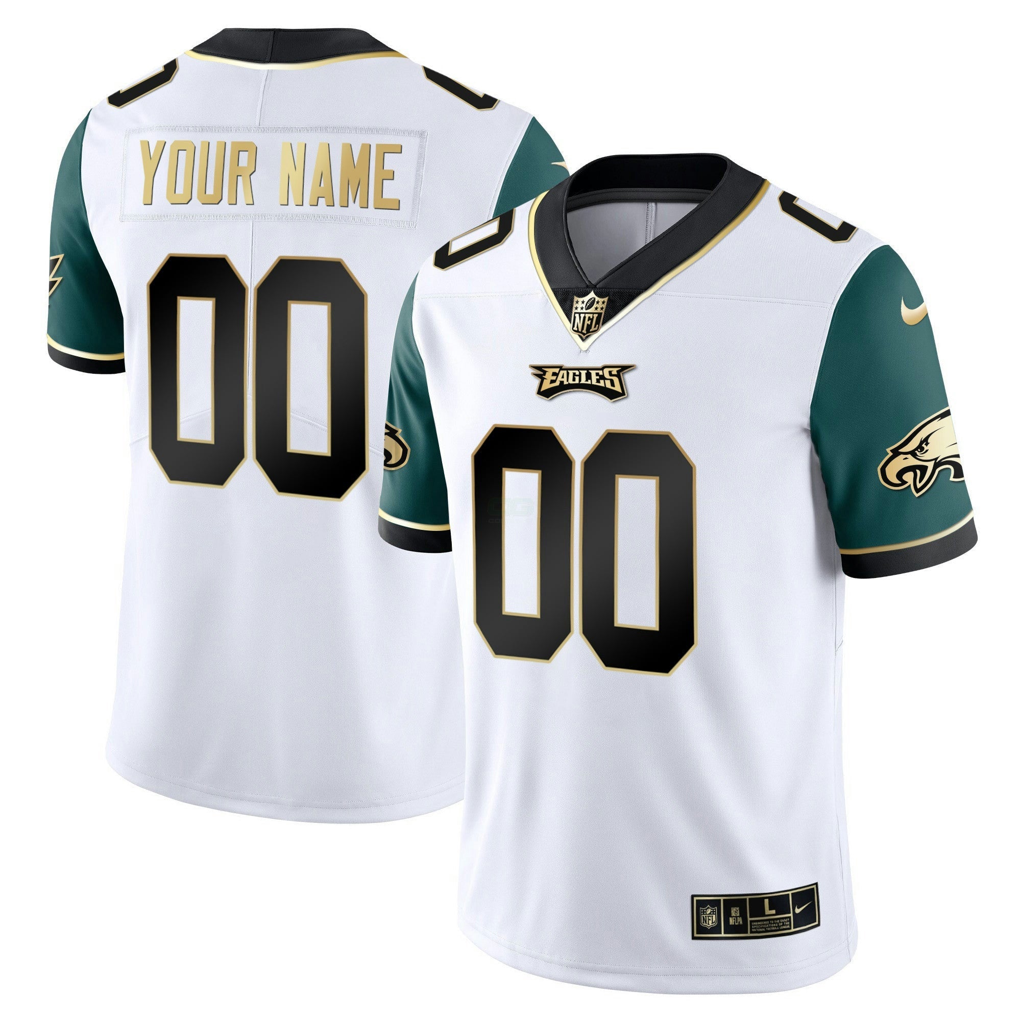 Camisa NFL Dourada & Split Custom Name and Number