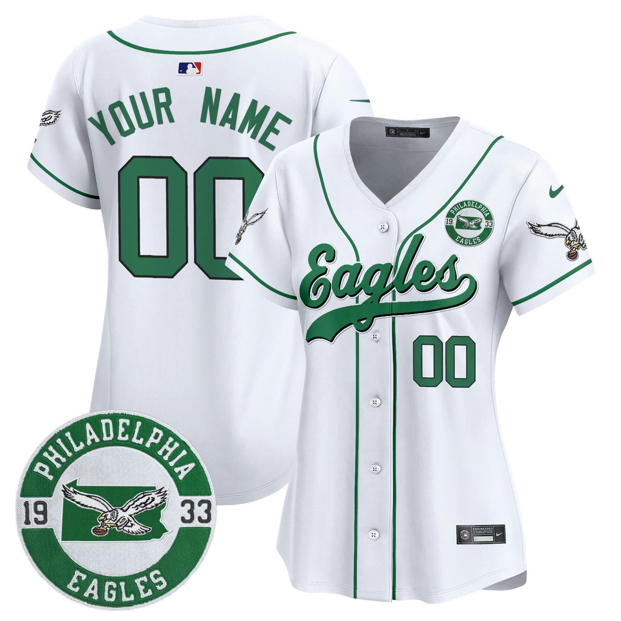 Camisa NFL Est. 1933 Patch Patch Kelly Green Vapor Jersey