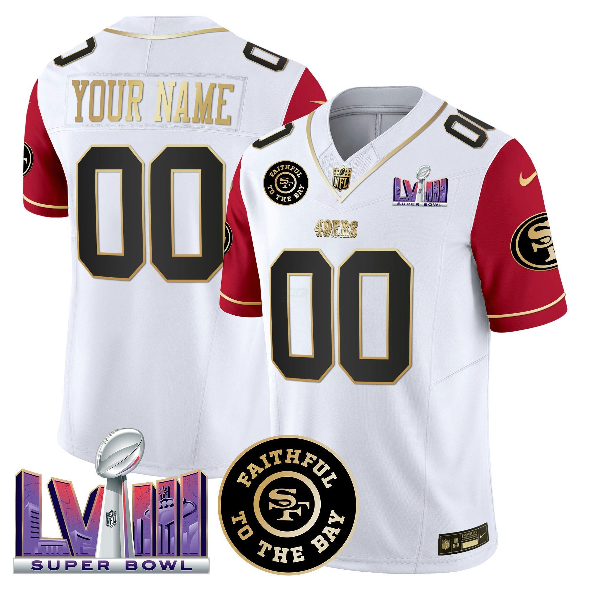 Camisa NFL Faithful & Super Bowl LVIII Patch Vapor Jersey V2