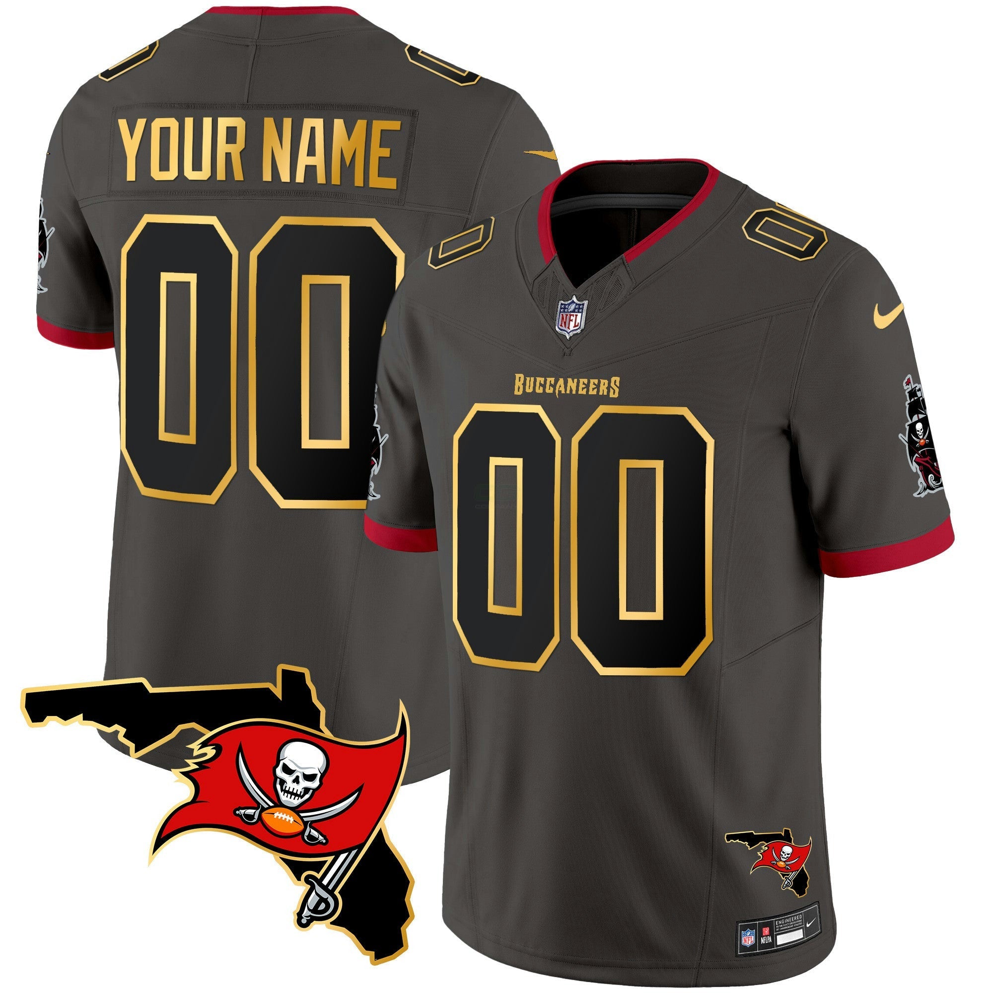 Camisa NFL Florida Patch Dourada Trim Vapor Jersey