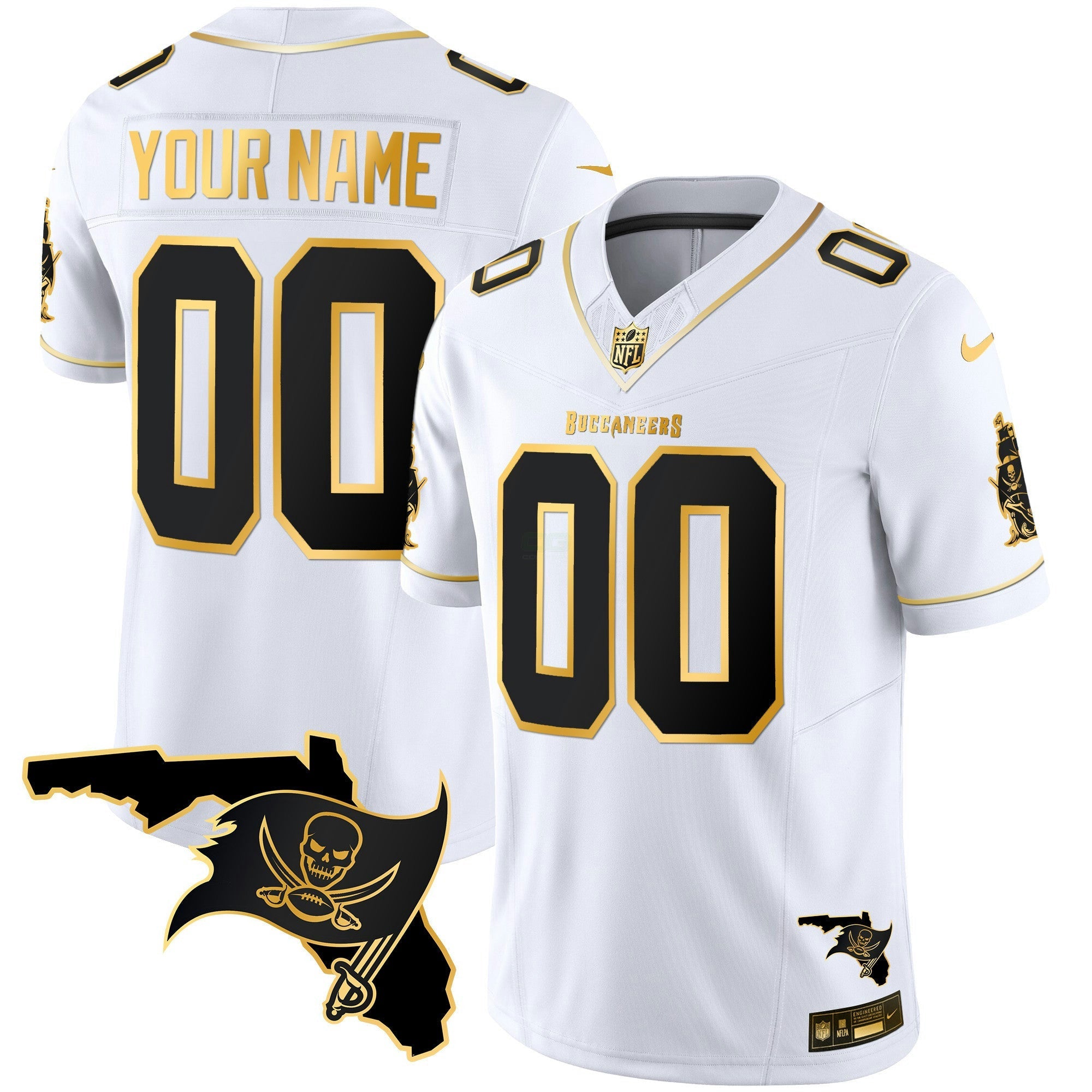Camisa NFL Florida Patch Vapor Dourada Jersey