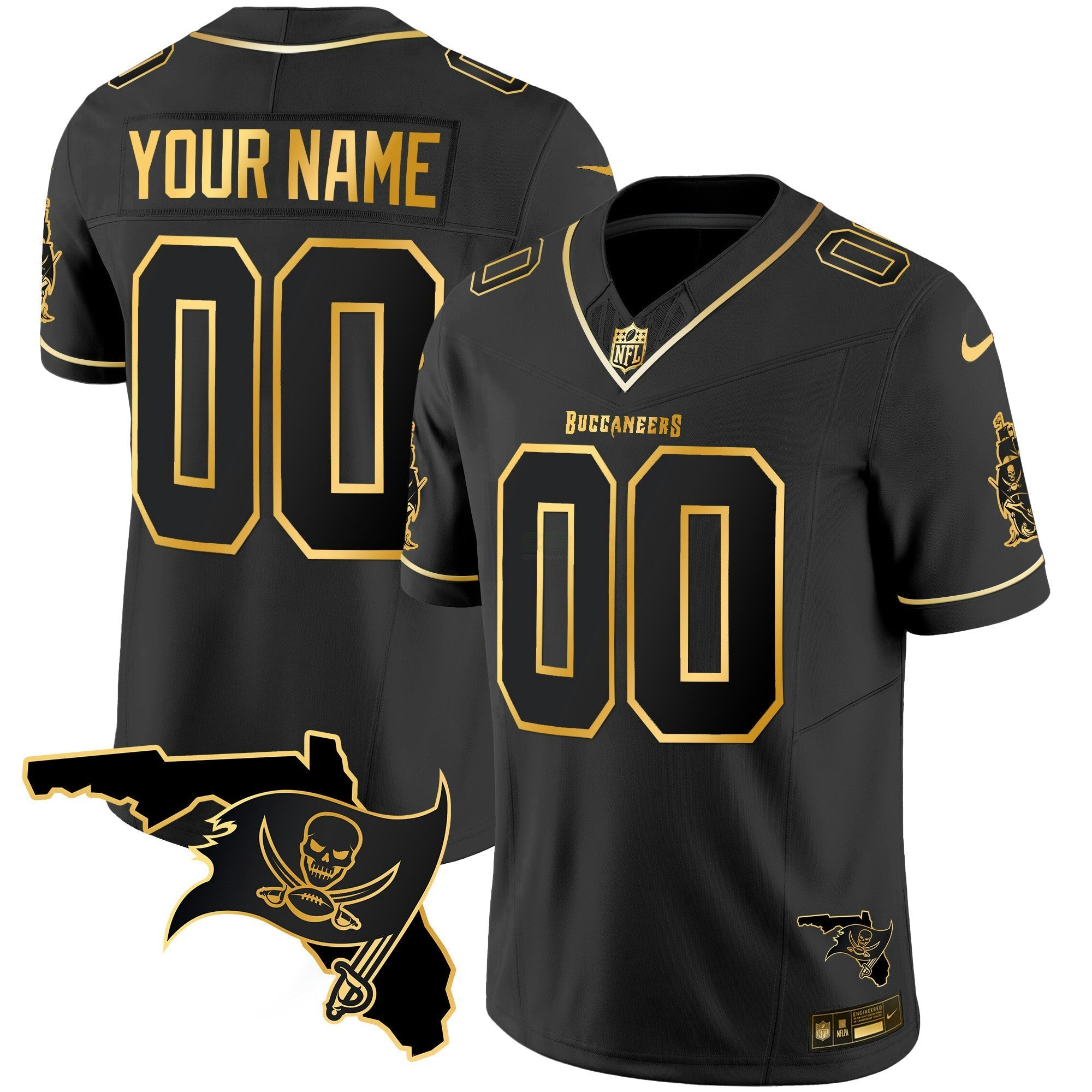 Camisa NFL Florida Patch Vapor Dourada Jersey