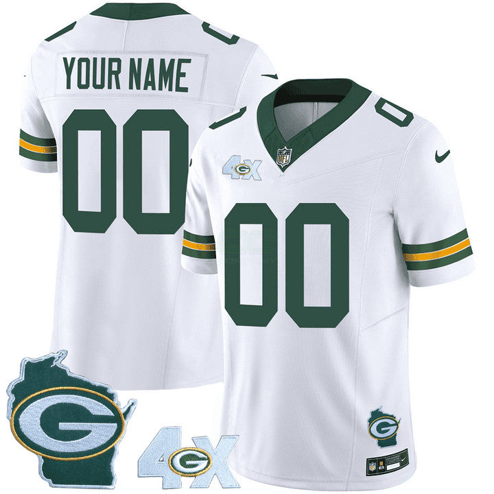 Camisa NFL Green Bay 4x Champs & Home Patch Vapor Jersey